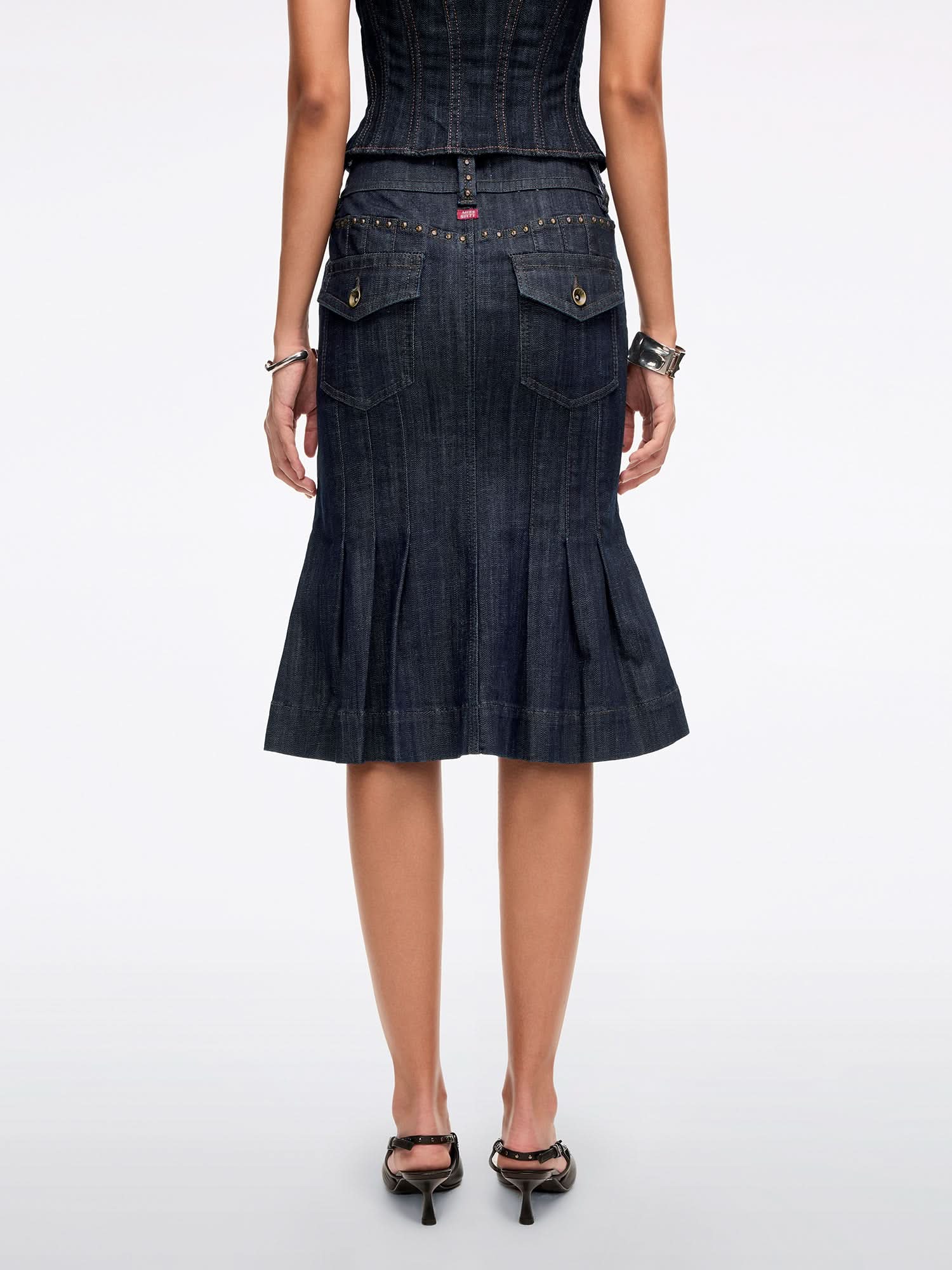 Mermaid Denim Midi Skirt