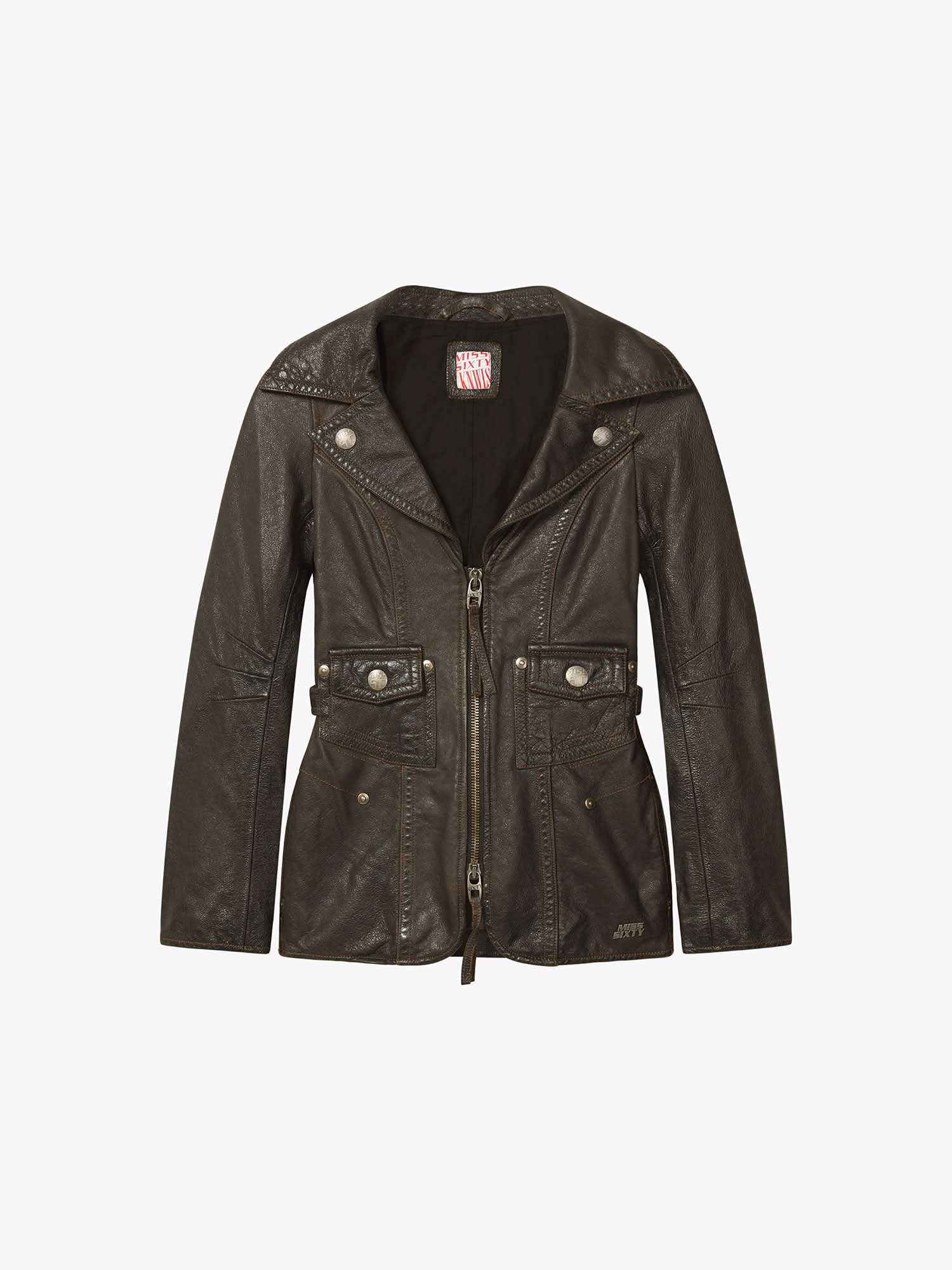 Distressed Leather Jacket - MISS SIXTY