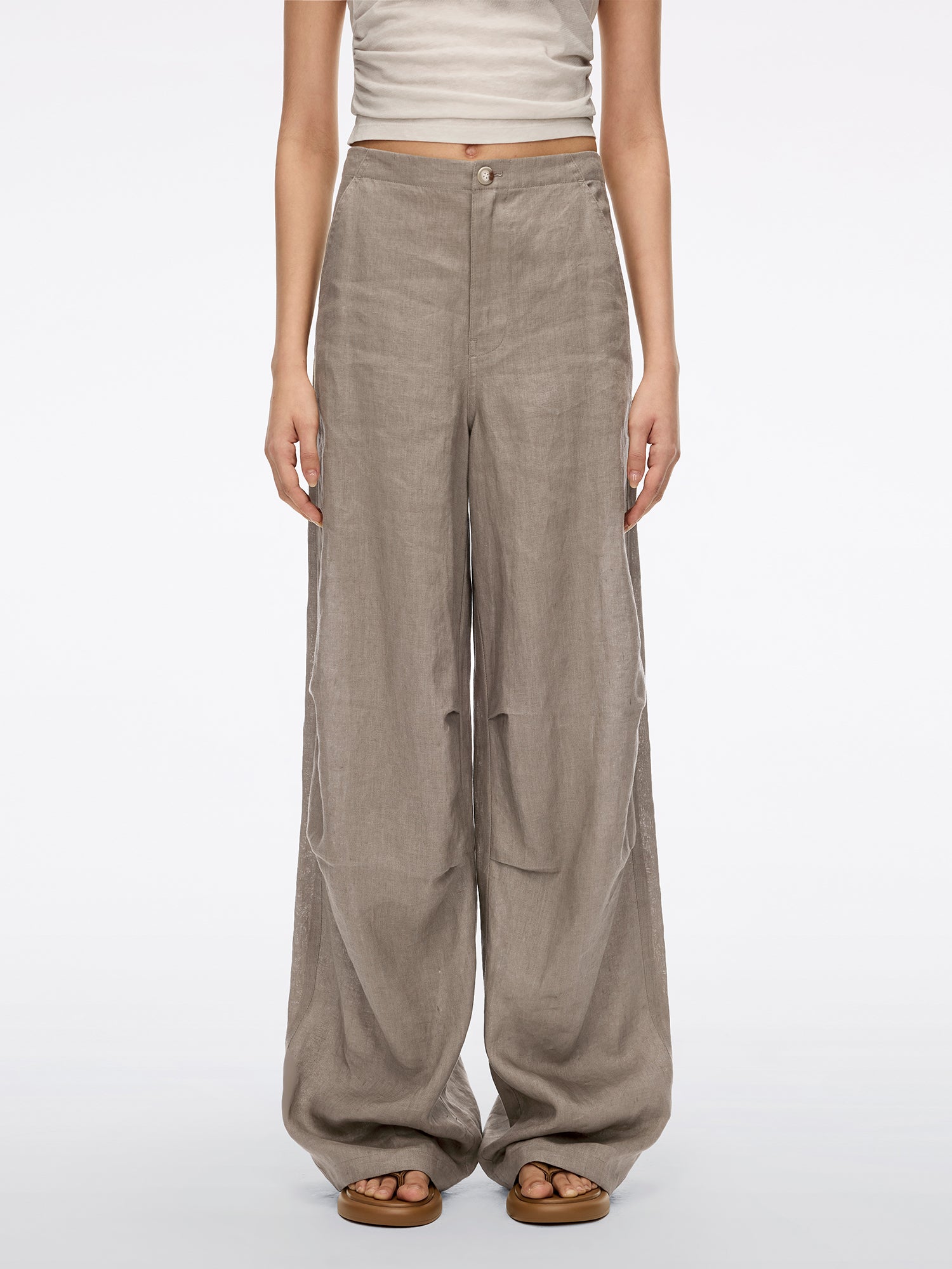Linen Wide-Leg Pants