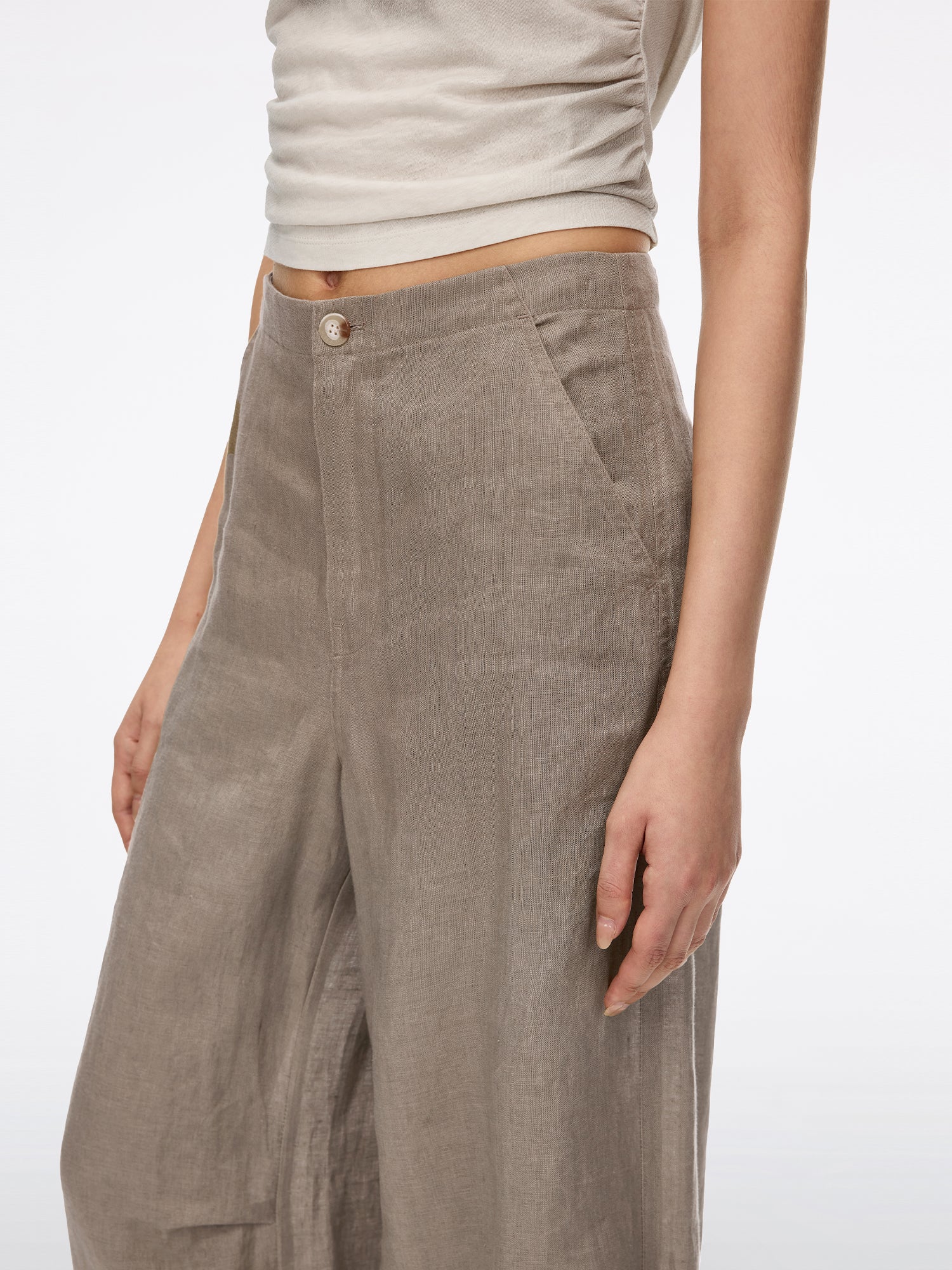 Linen Wide-Leg Pants