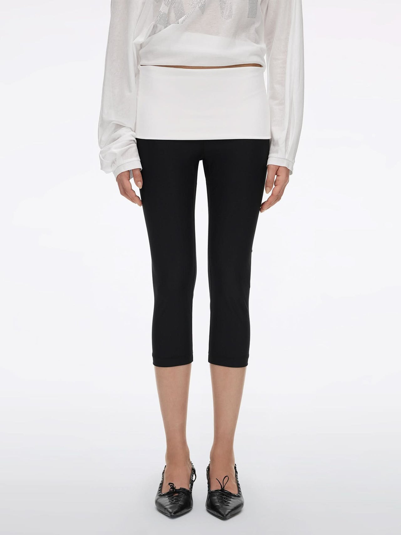 Fold-Over Waist Skinny Pants