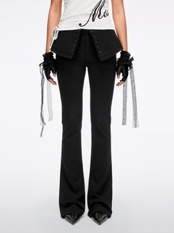 Corset-Waist Flared Pants