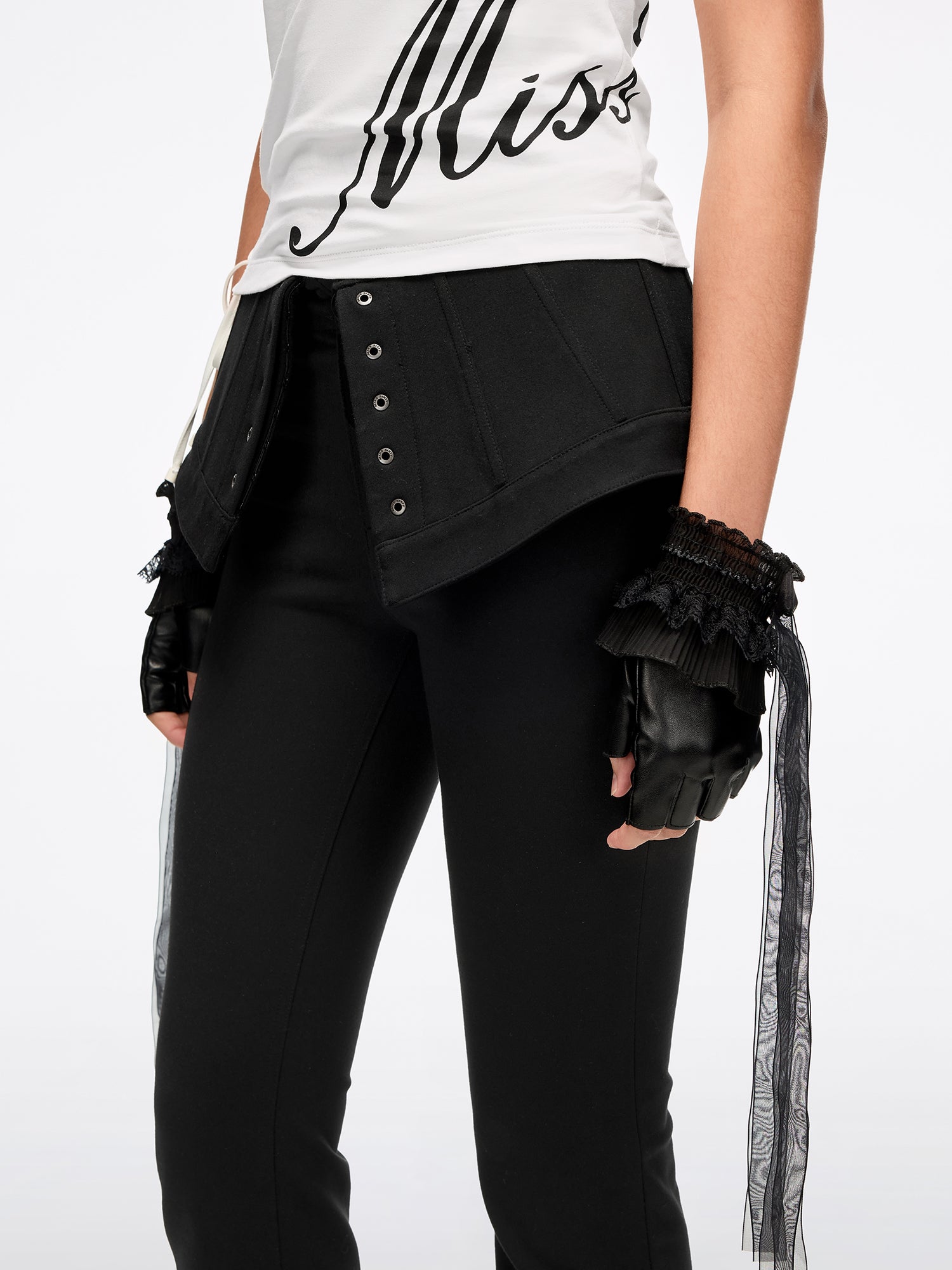 Corset-Waist Flared Pants