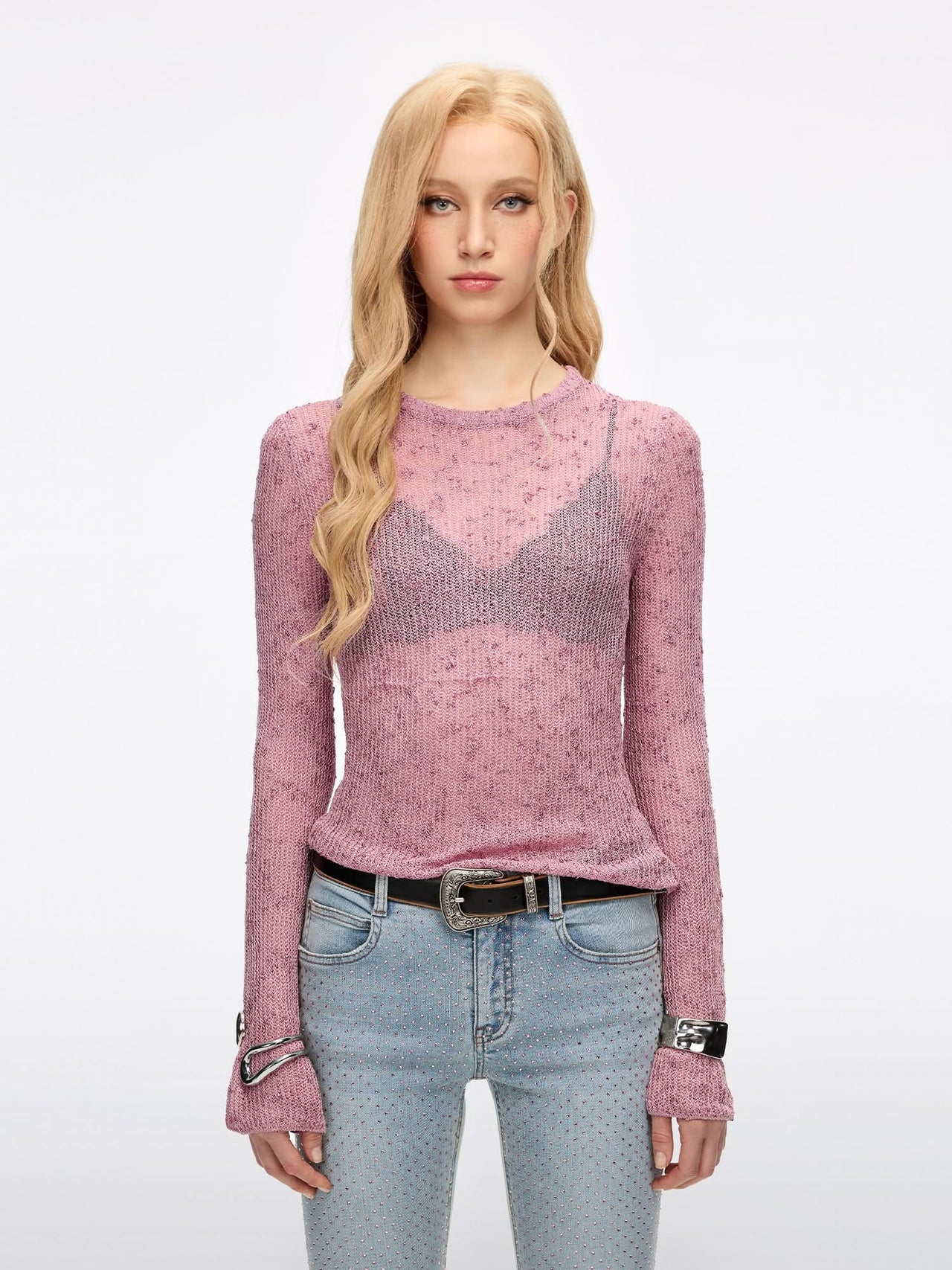 Bow-Embellished Knit Top