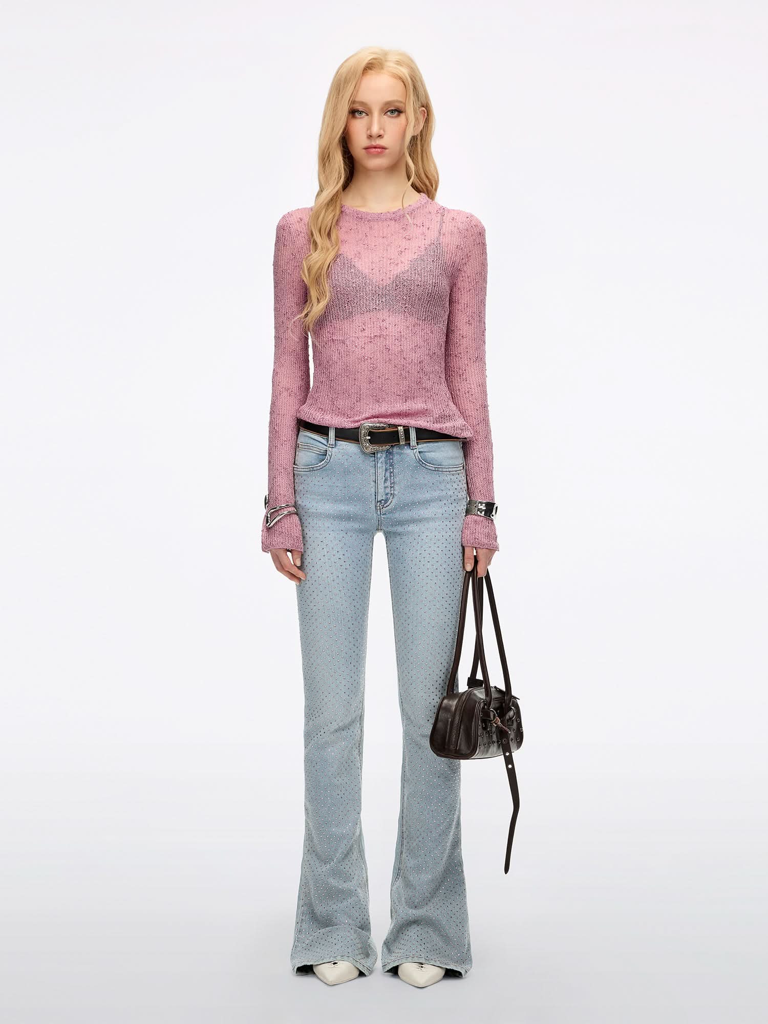 Bow-Embellished Knit Top