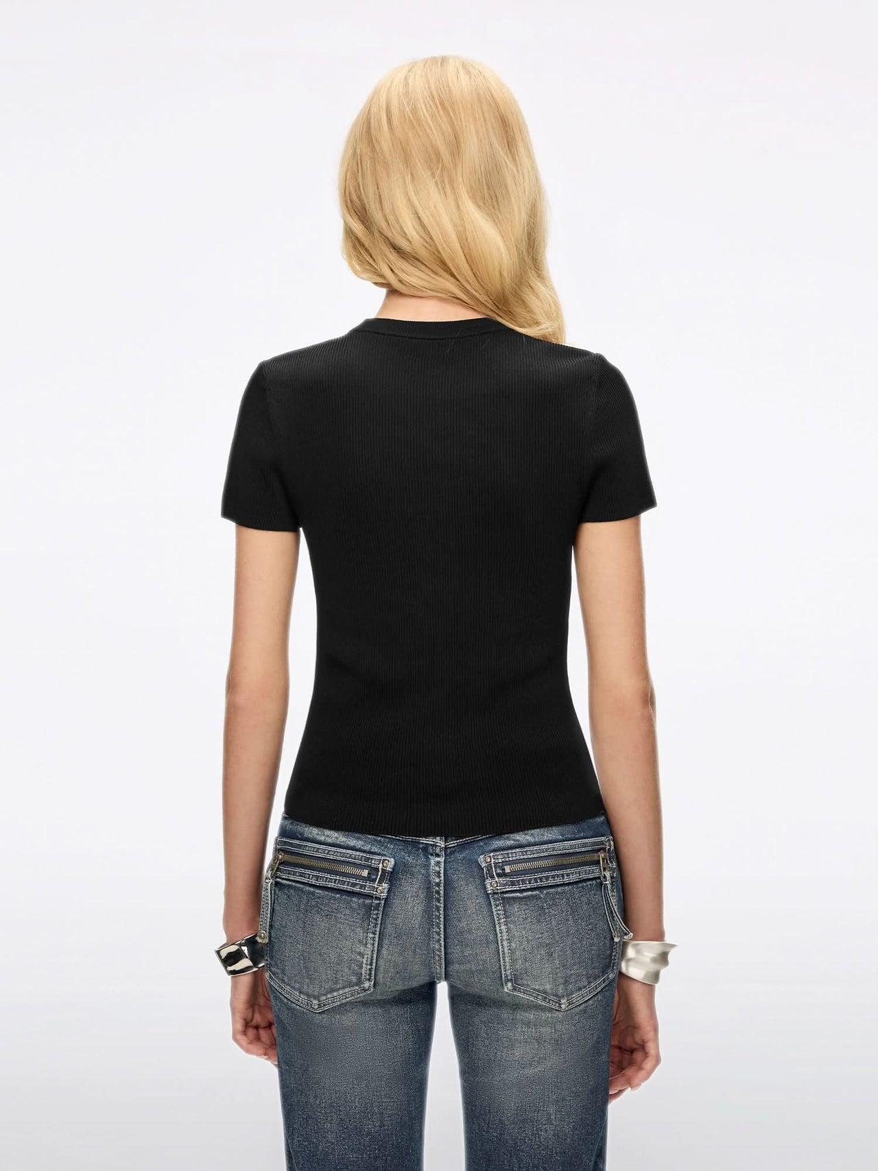 Rhinestone Bow Knit Top