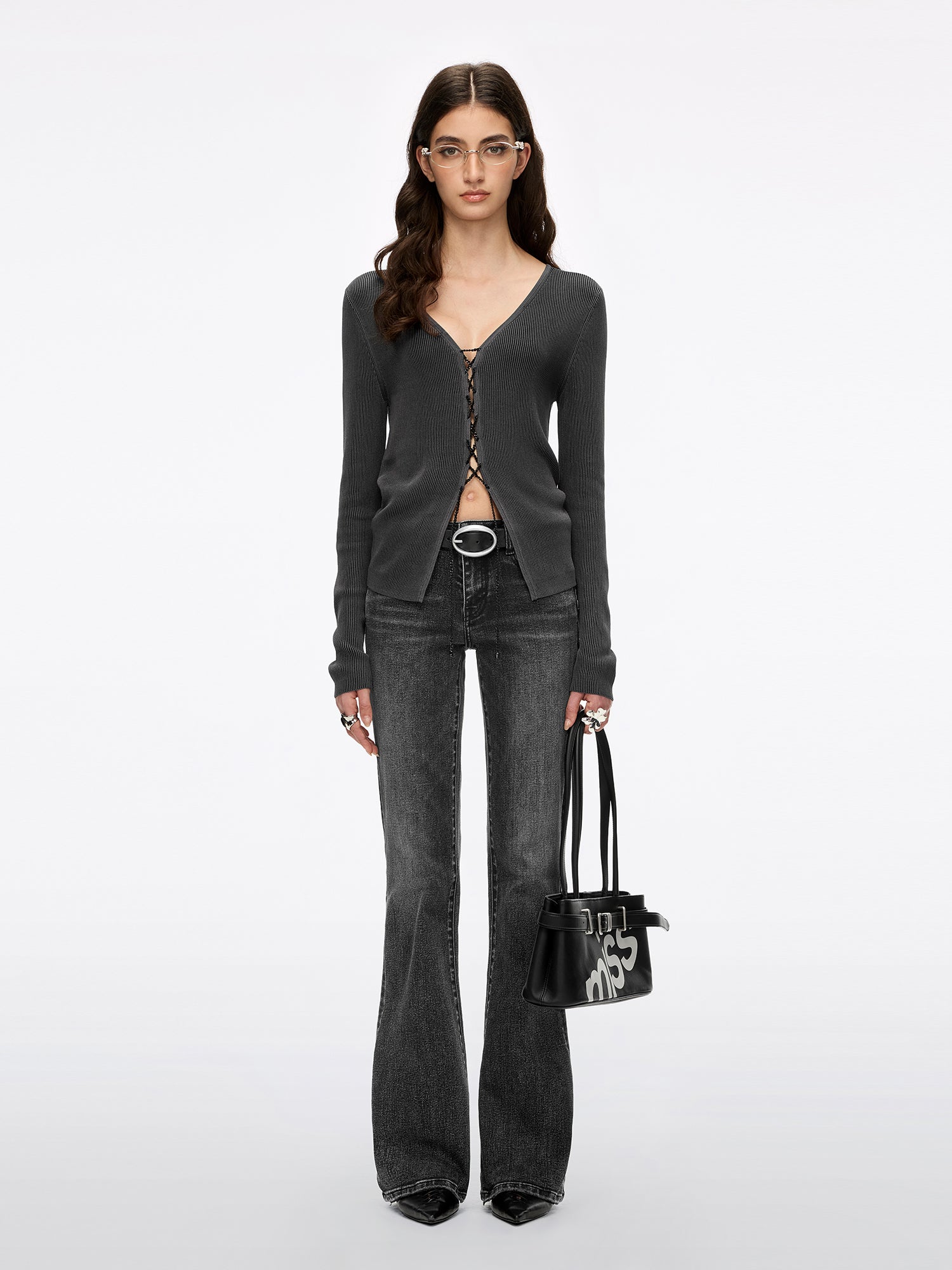 Tie-front Knit Top