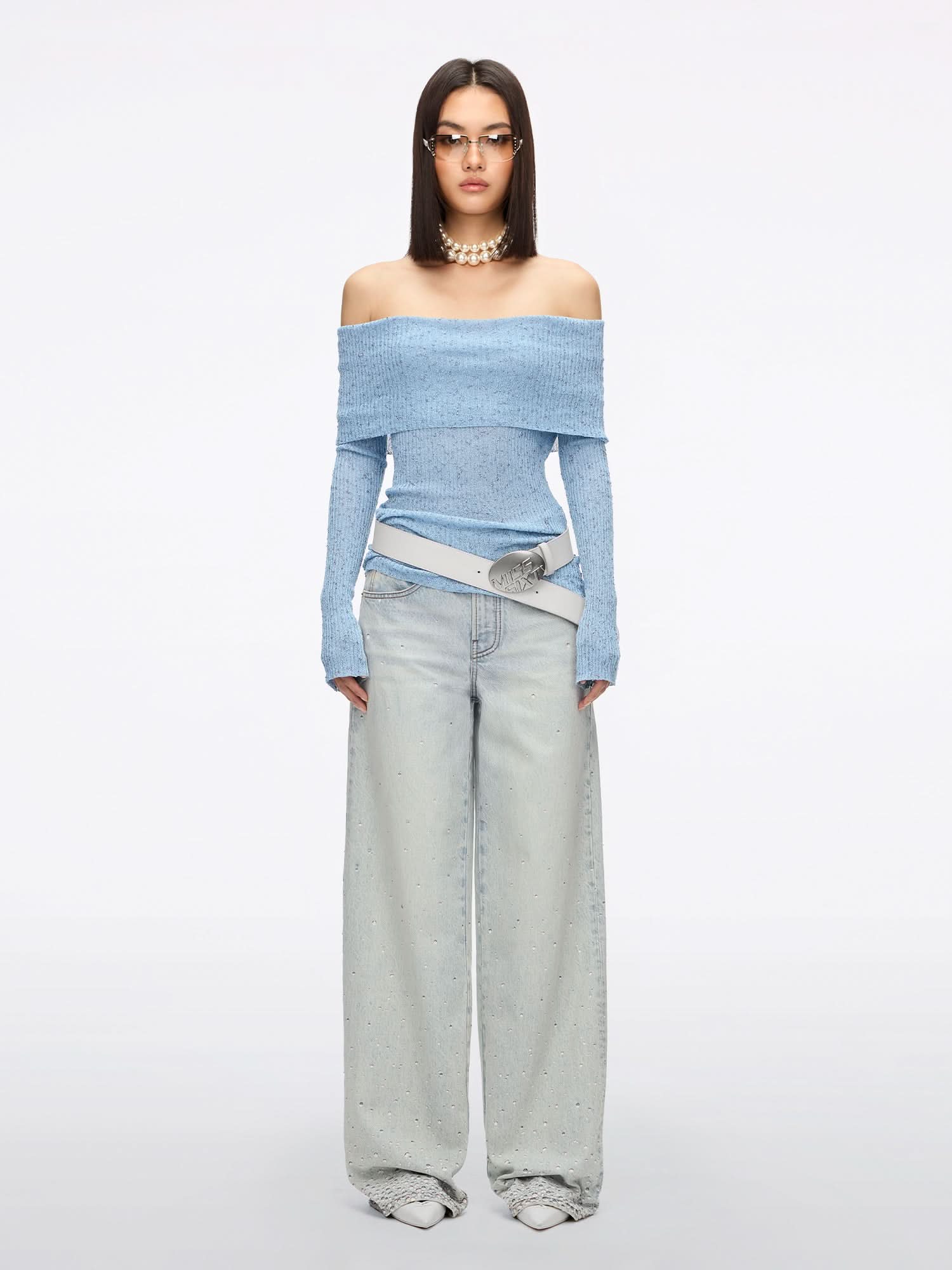 Off-shoulder Knit Top - MISS SIXTY