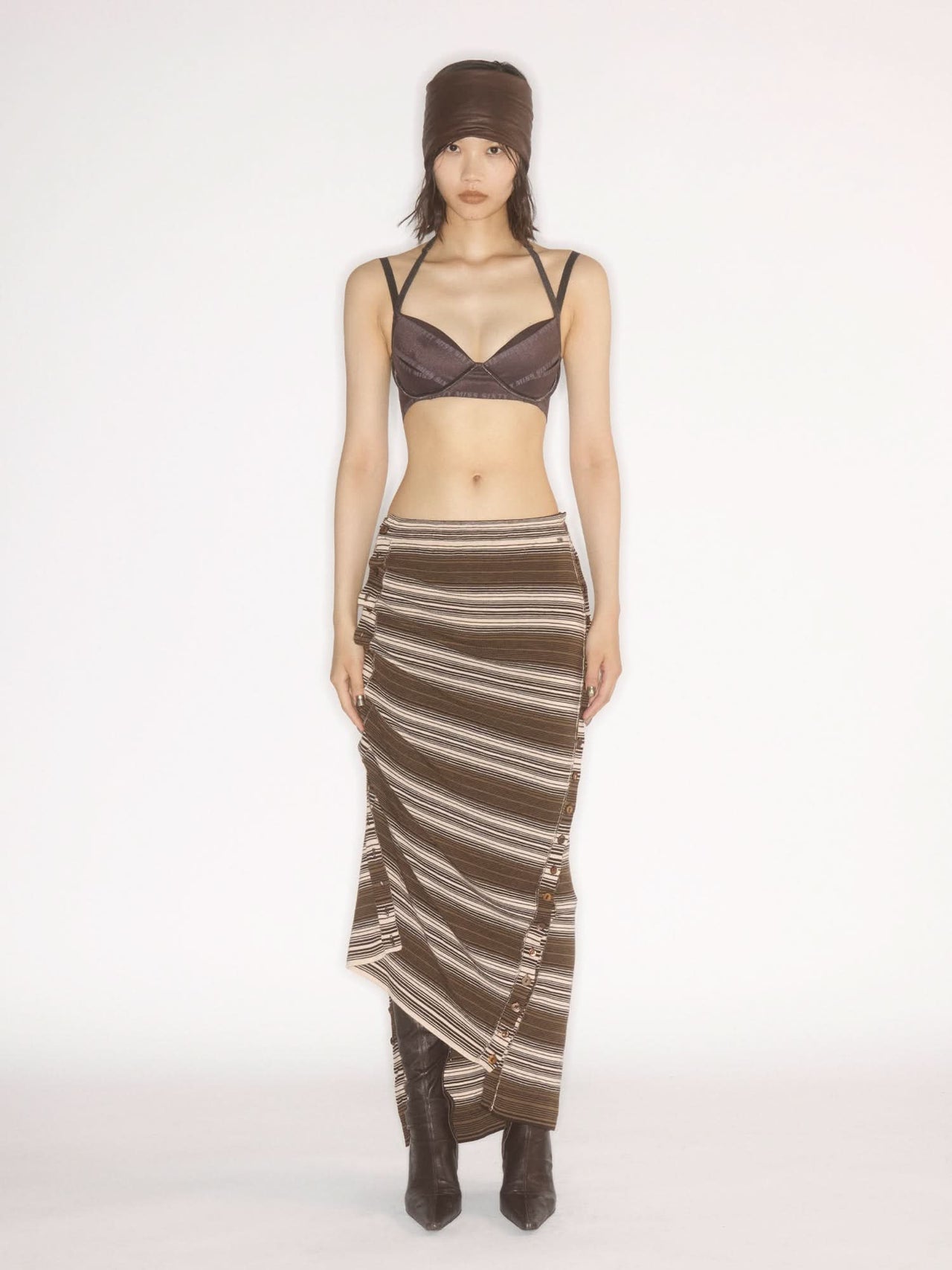 Striped Knit Maxi Skirt