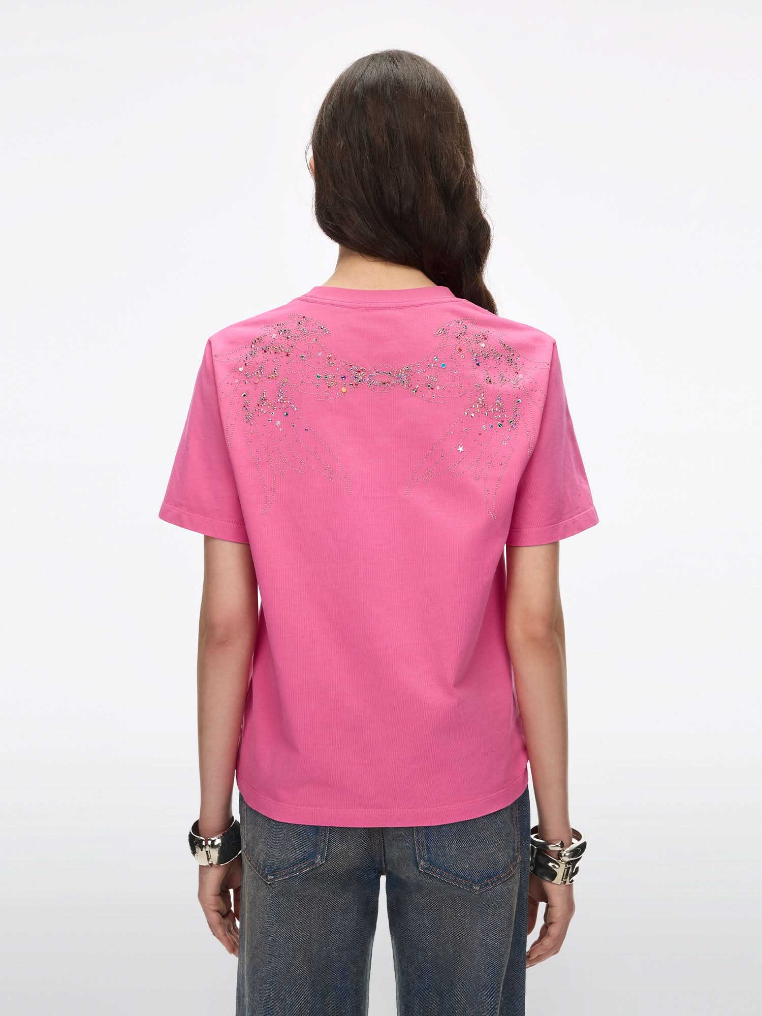 T-Shirt with Rhinestone Details
