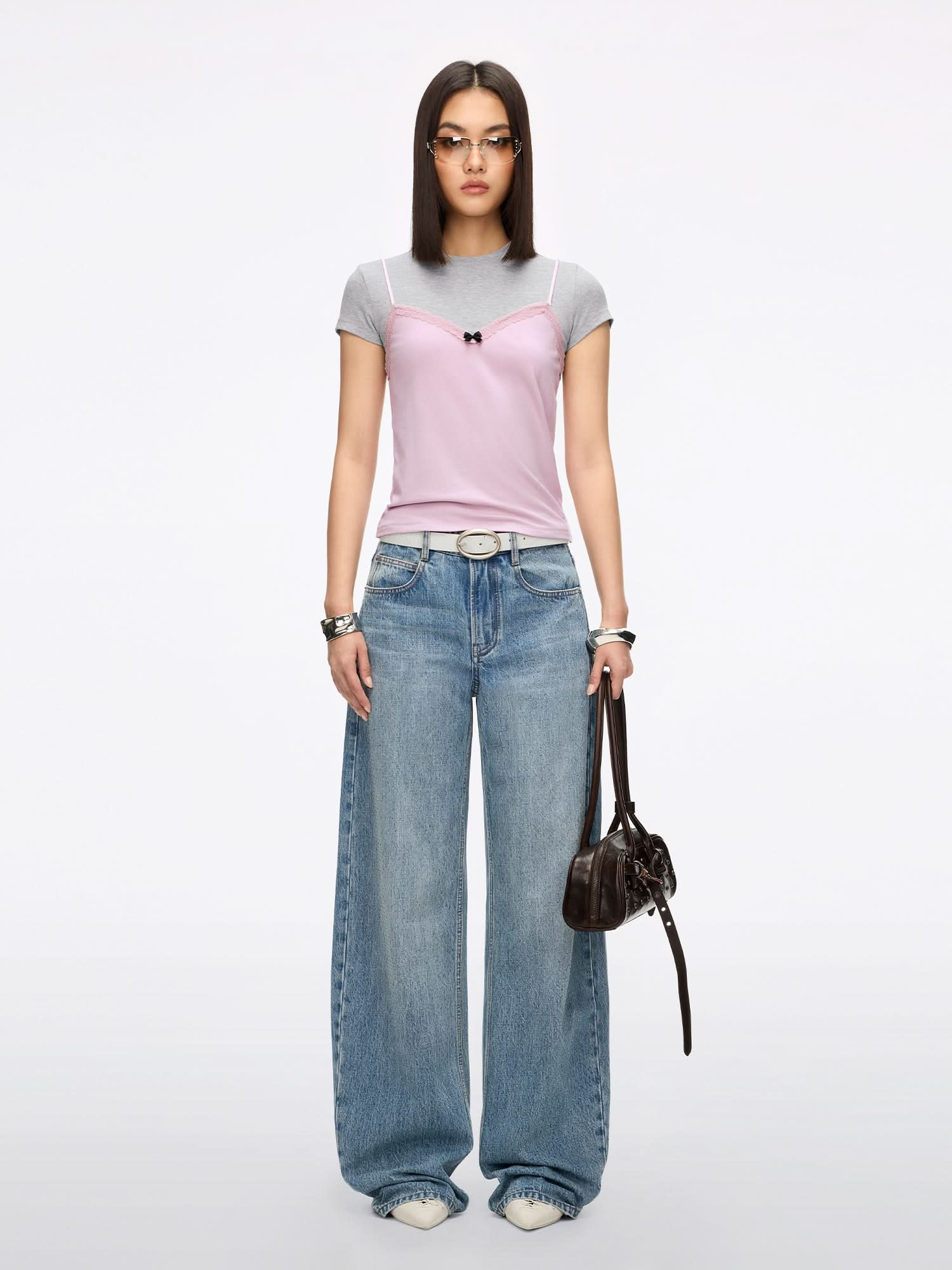 Faux Layered Lace T-Shirt