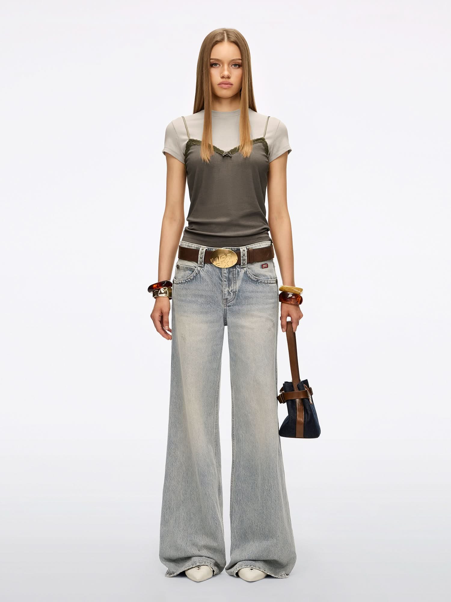 Faux Layered Lace T-Shirt