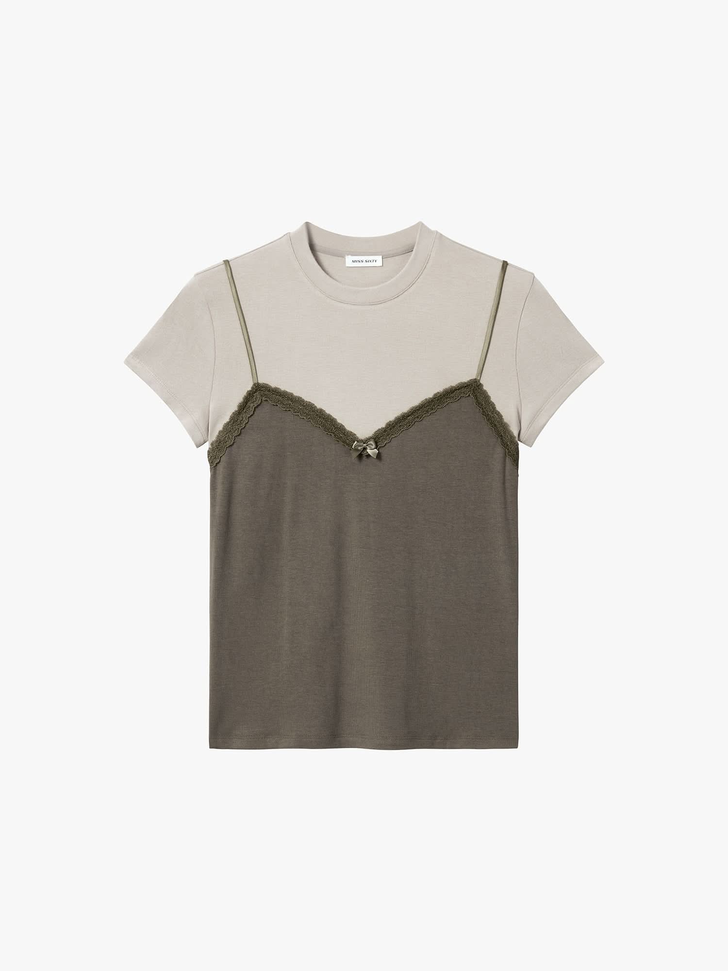 Faux Layered Lace T-Shirt