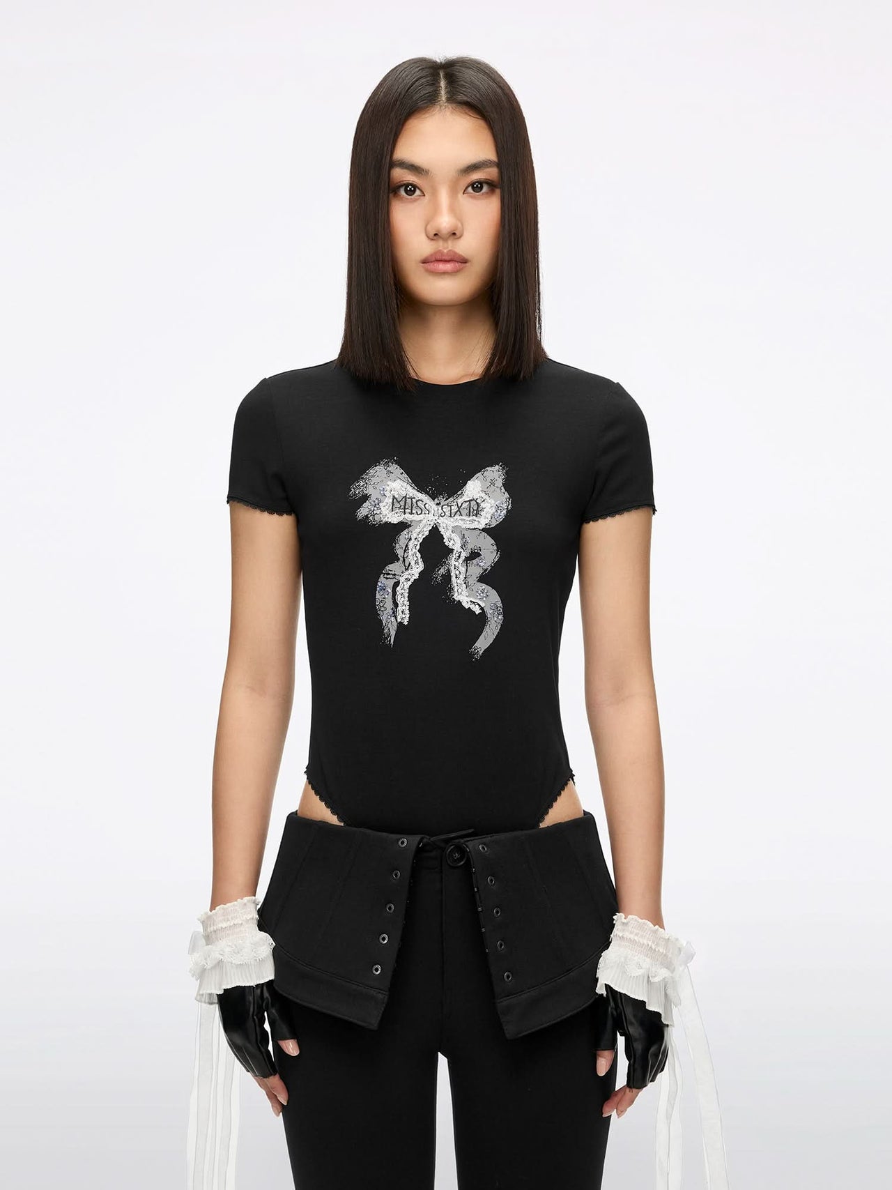 Beaded Bow Bodysuit
