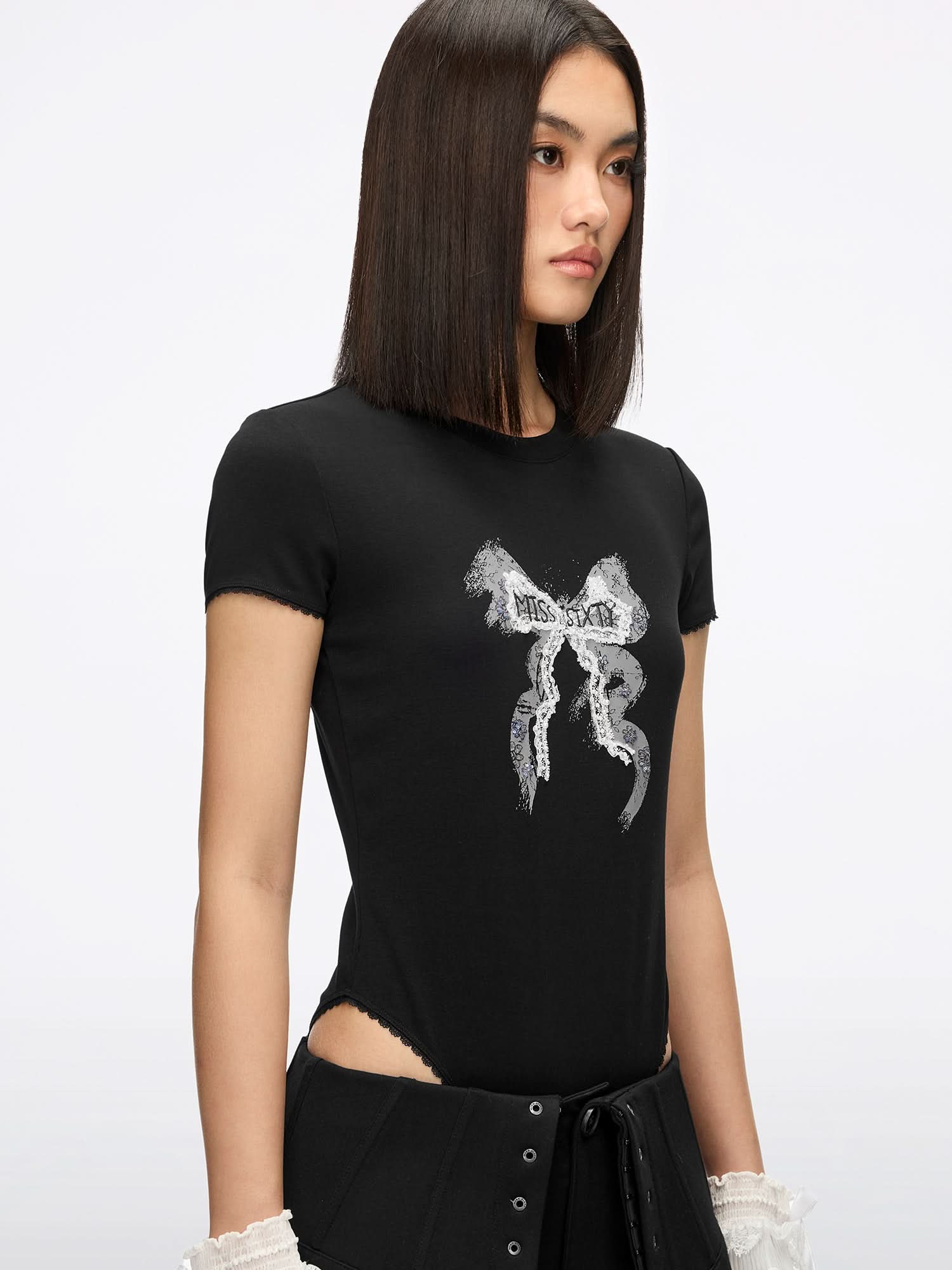 Beaded Bow Bodysuit