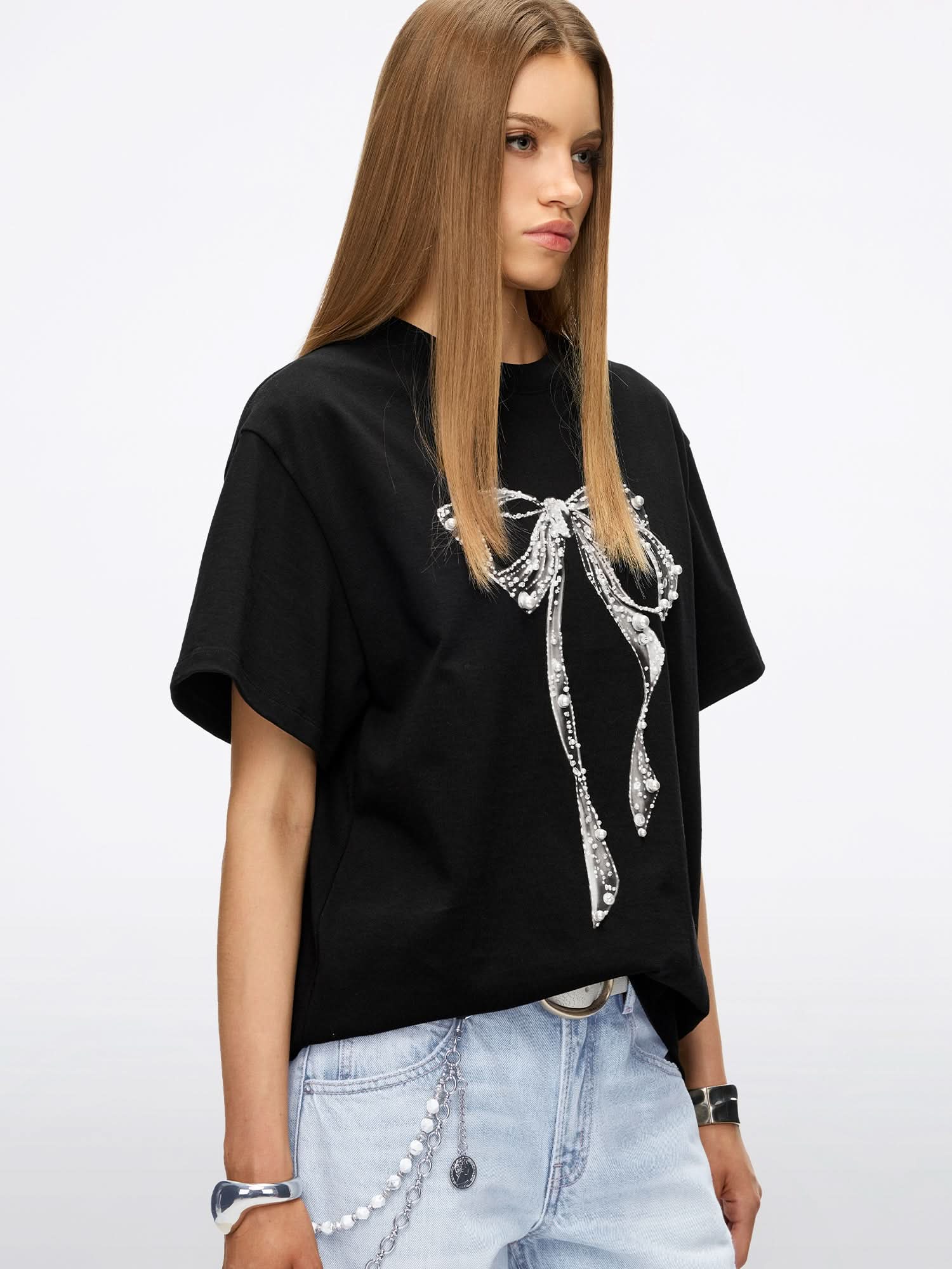 Beaded Bow T-shirt