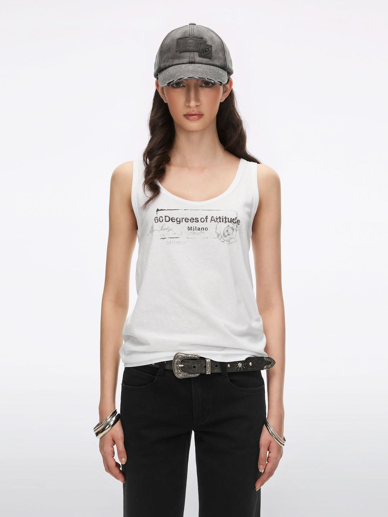 Printed Sleeveless T-Shirt