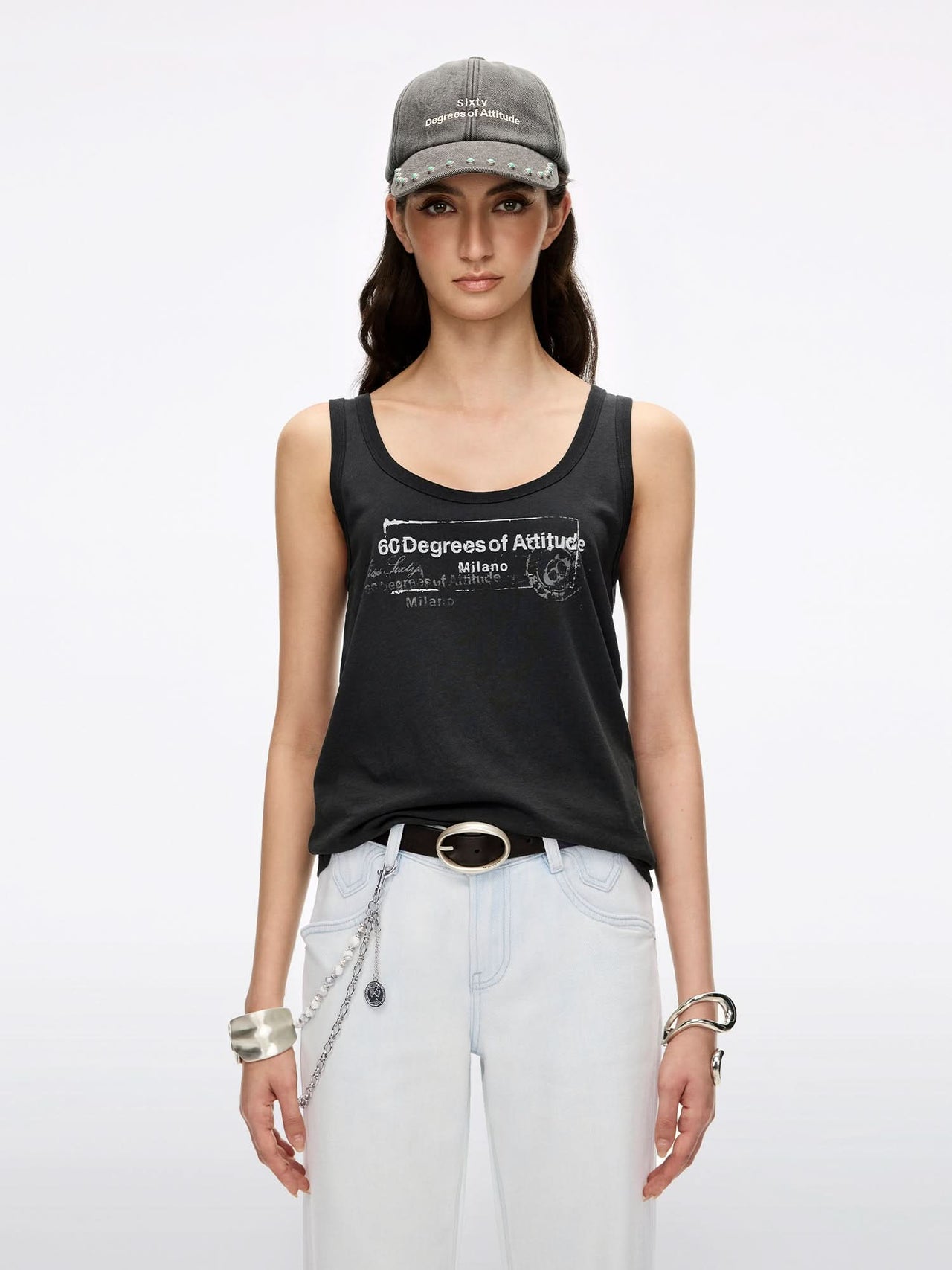 Printed Sleeveless T-Shirt