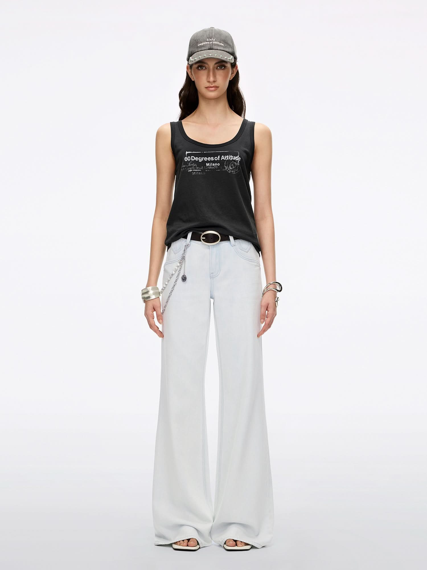 Printed Sleeveless T-Shirt