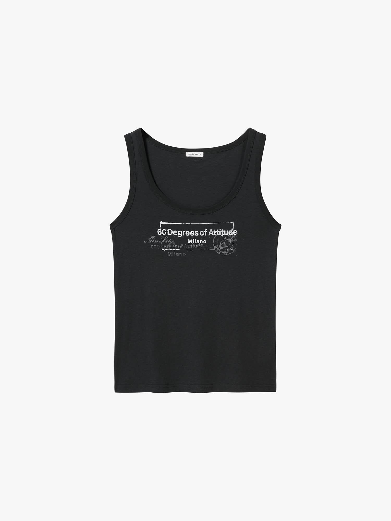 Printed Sleeveless T-Shirt