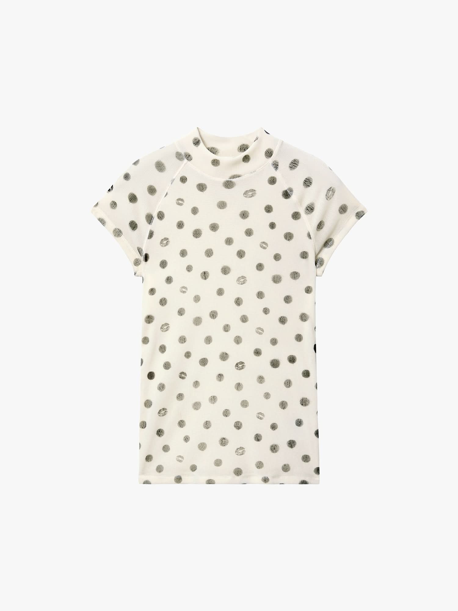 Lip-Print Velvet T-Shirt - MISS SIXTY