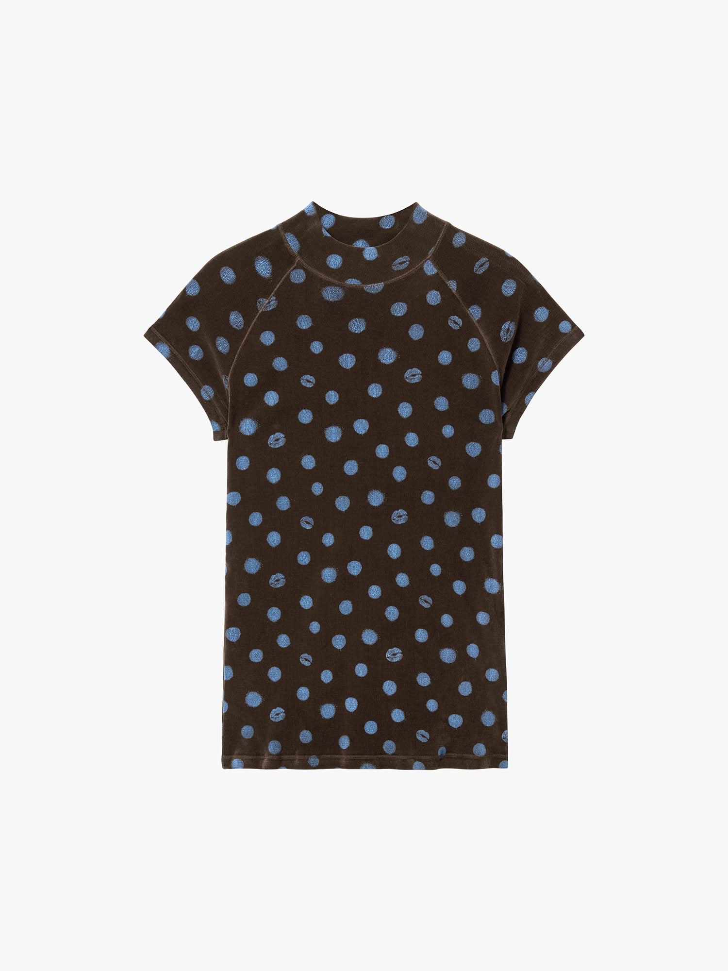 Lip-Print Velvet T-Shirt