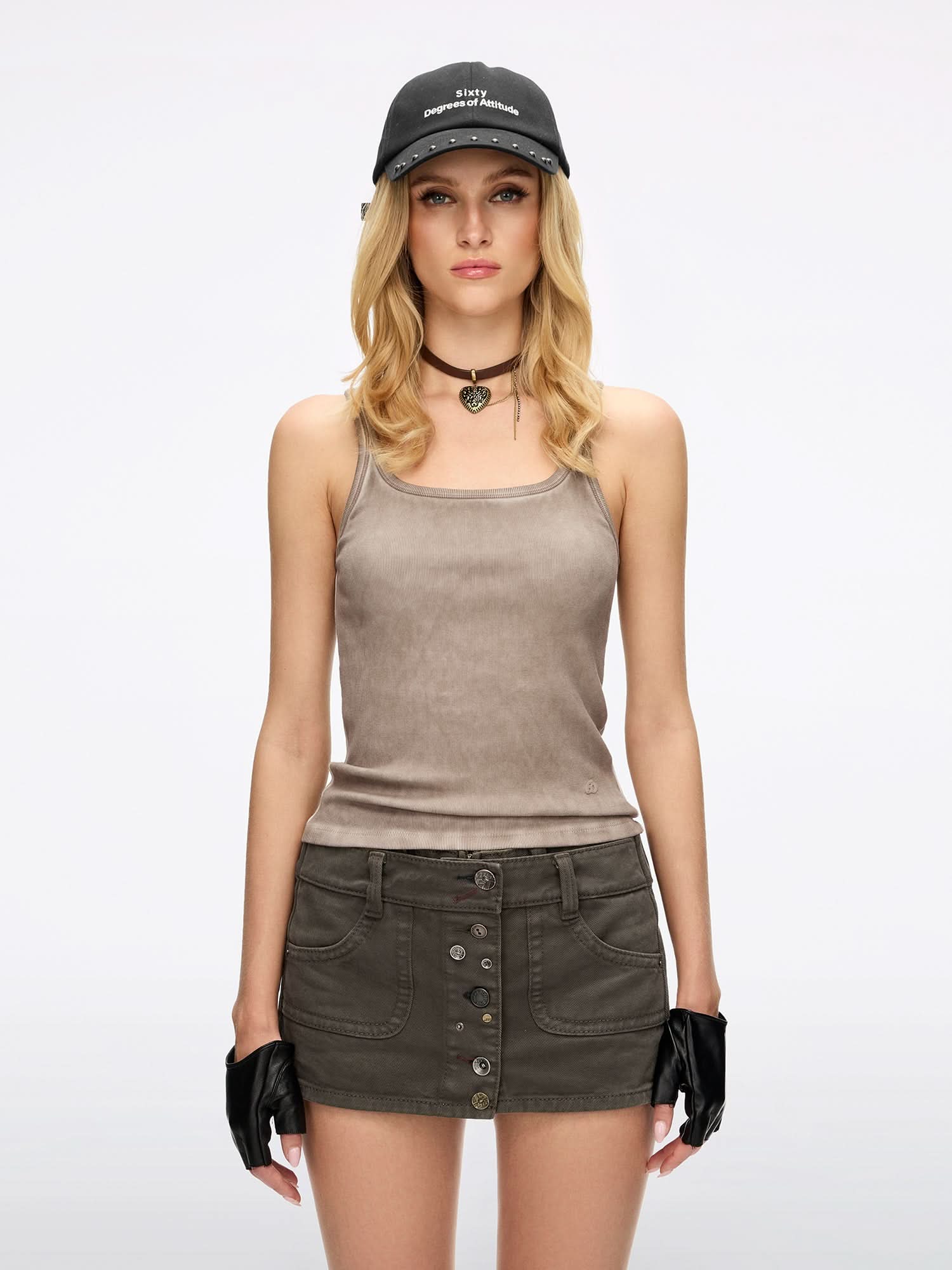 miss sixty手のプリント タンクトップ ブラック Logo Tank Top - MISS SIXTY