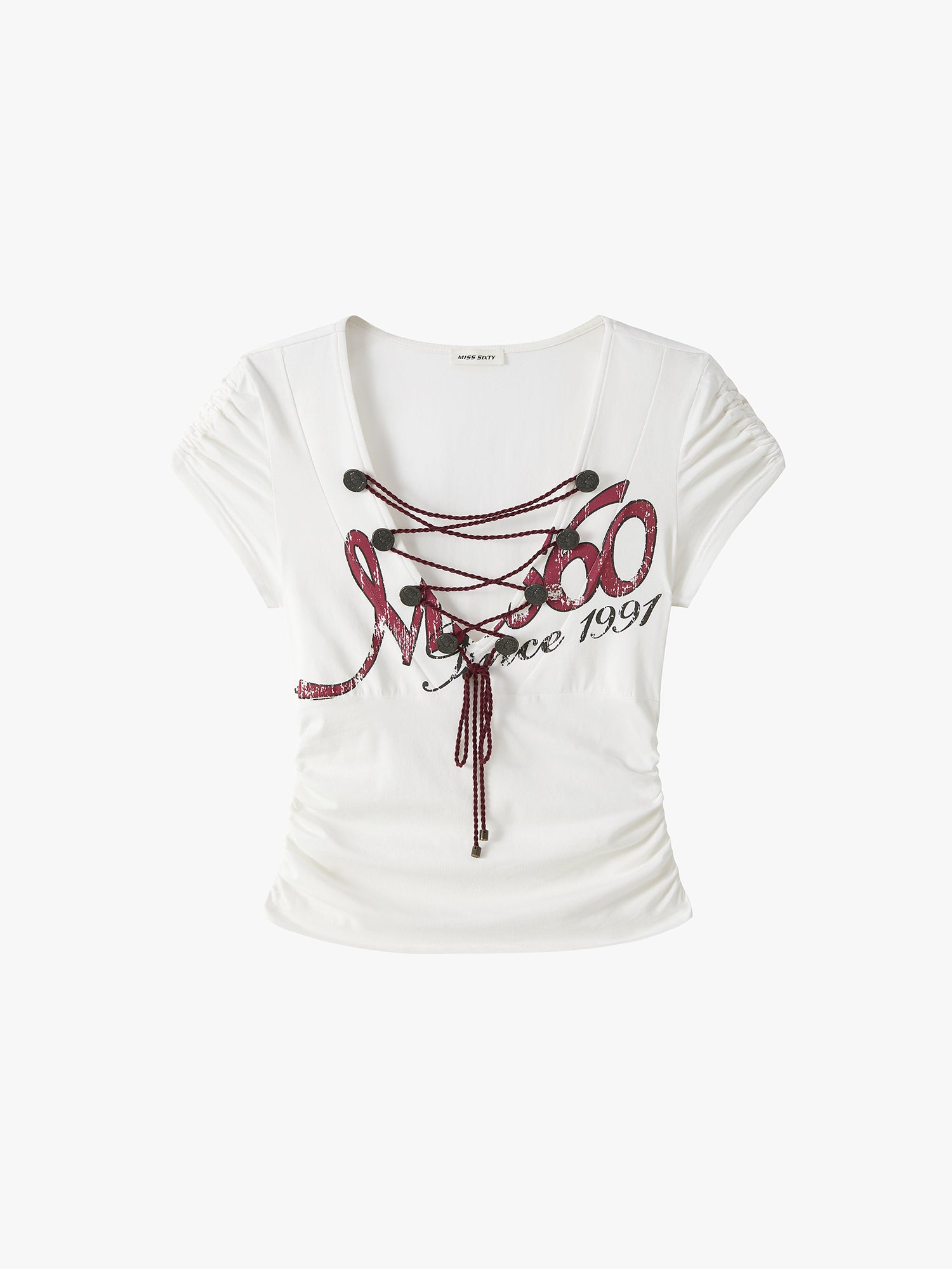 Lace-up Printed T-shirt