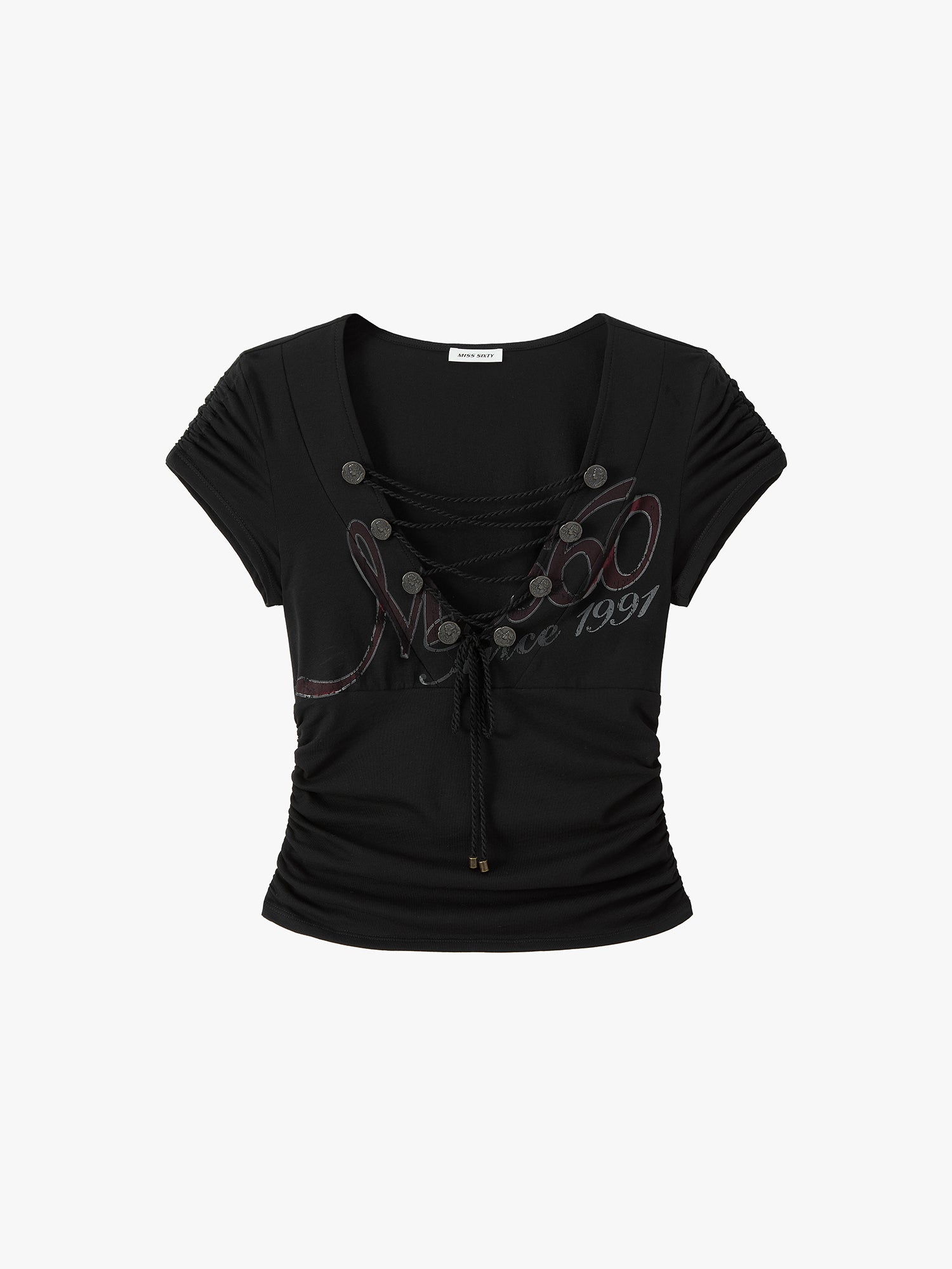 Lace-up Printed T-shirt