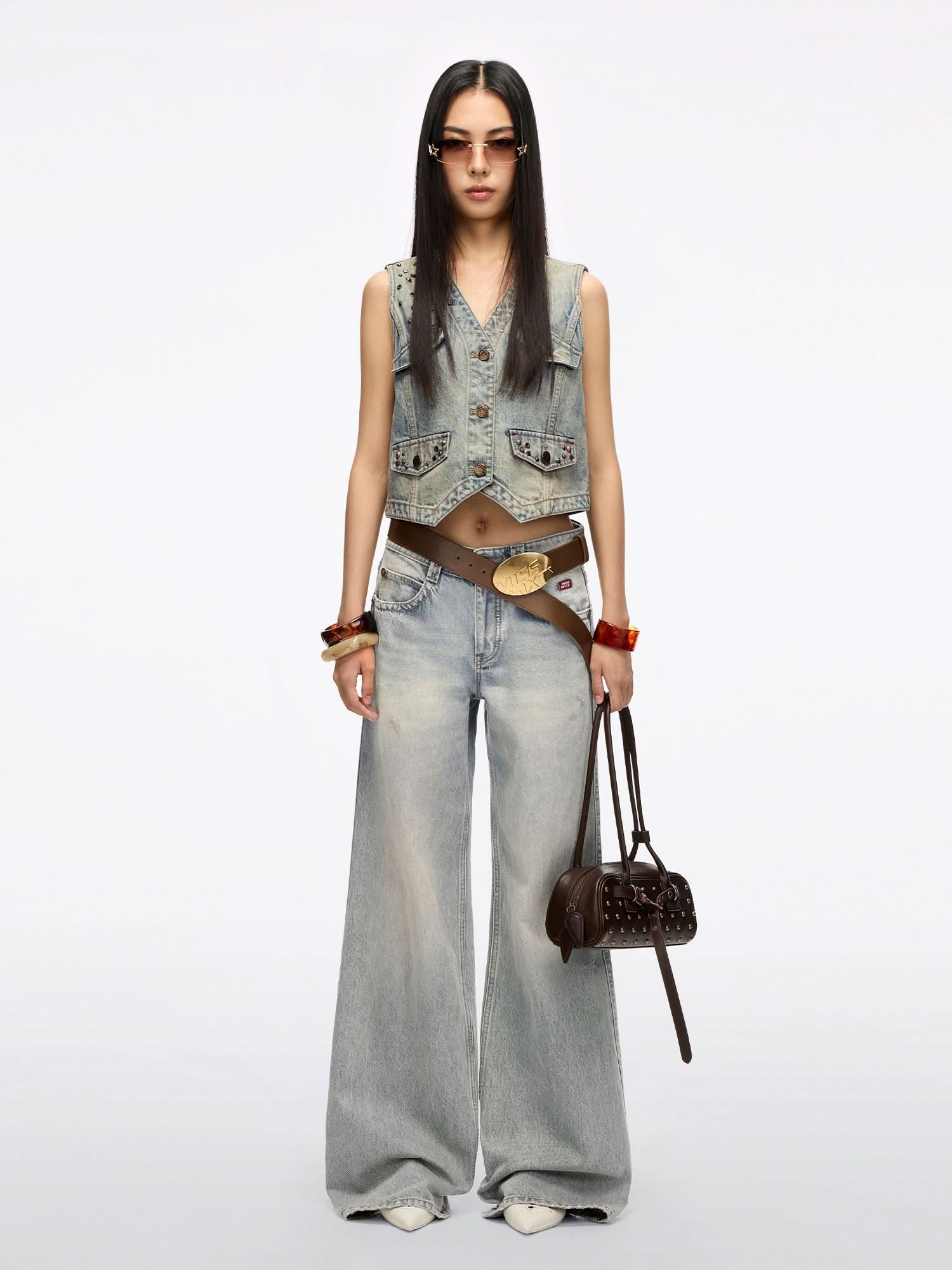 Studded Denim Vest - MISS SIXTY