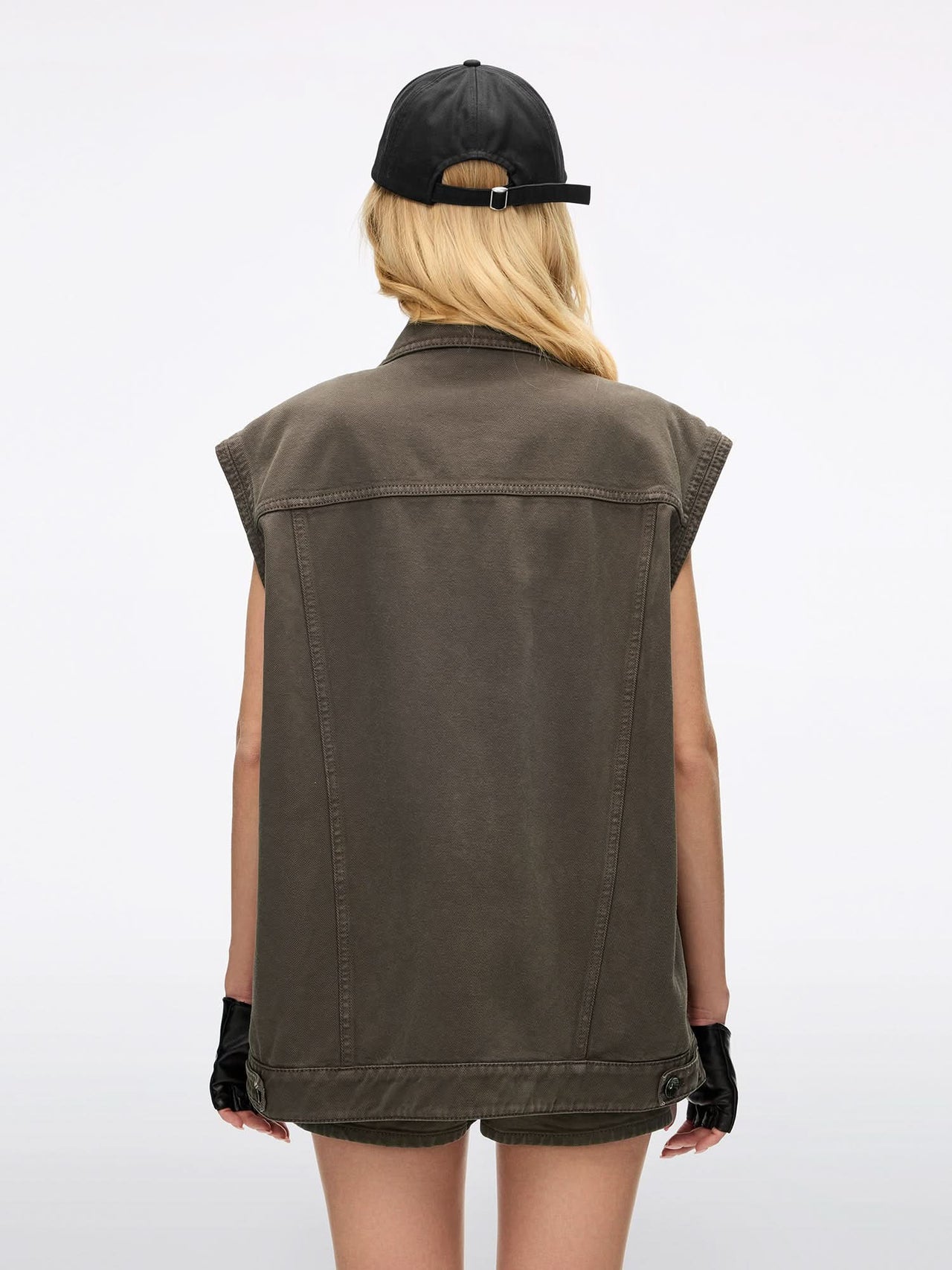 Multi-button Denim Vest