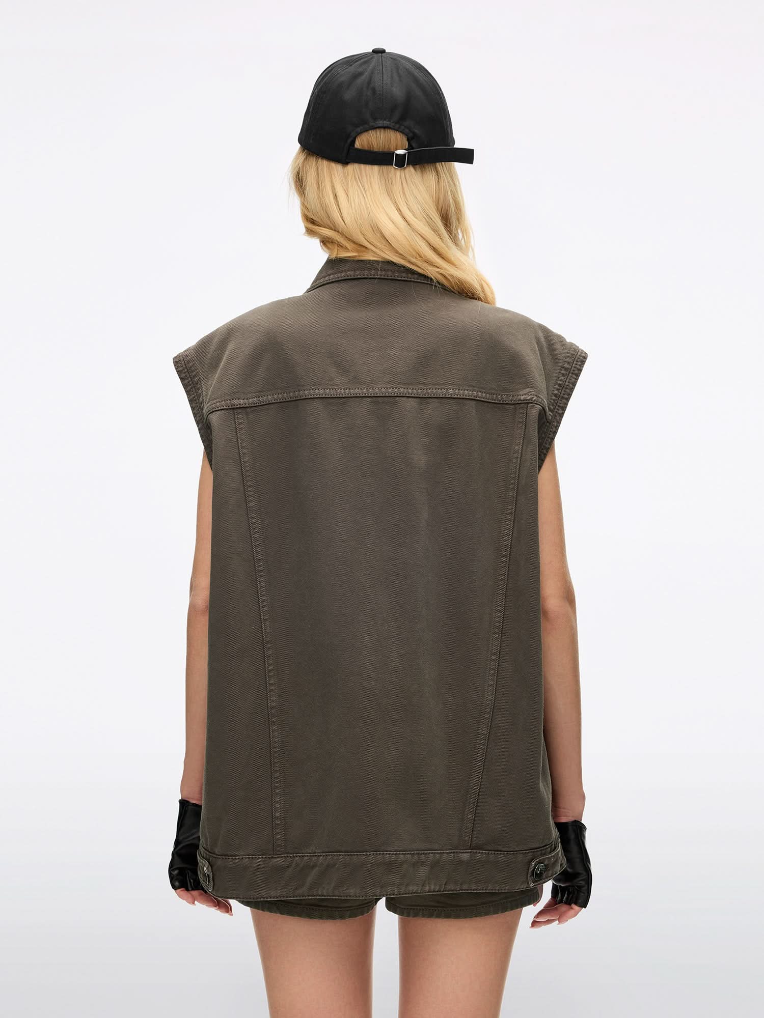 Multi-button Denim Vest