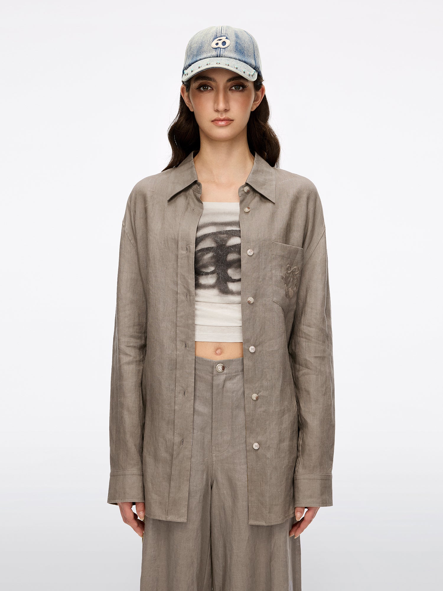 Embroidered Linen Shirt