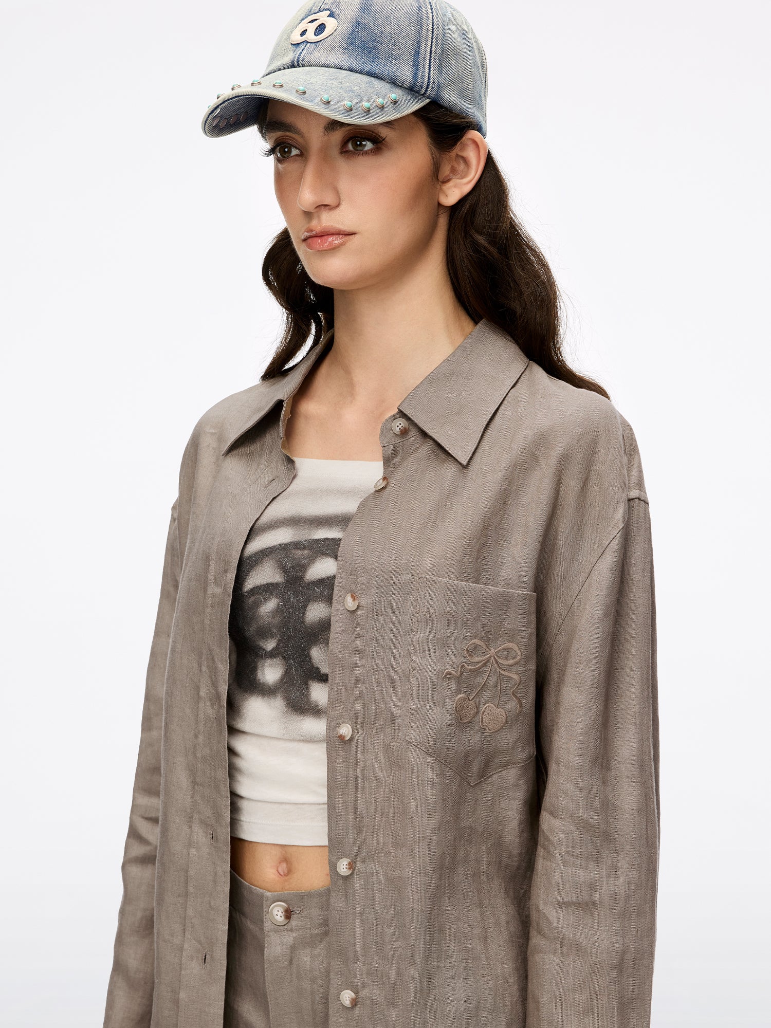Embroidered Linen Shirt