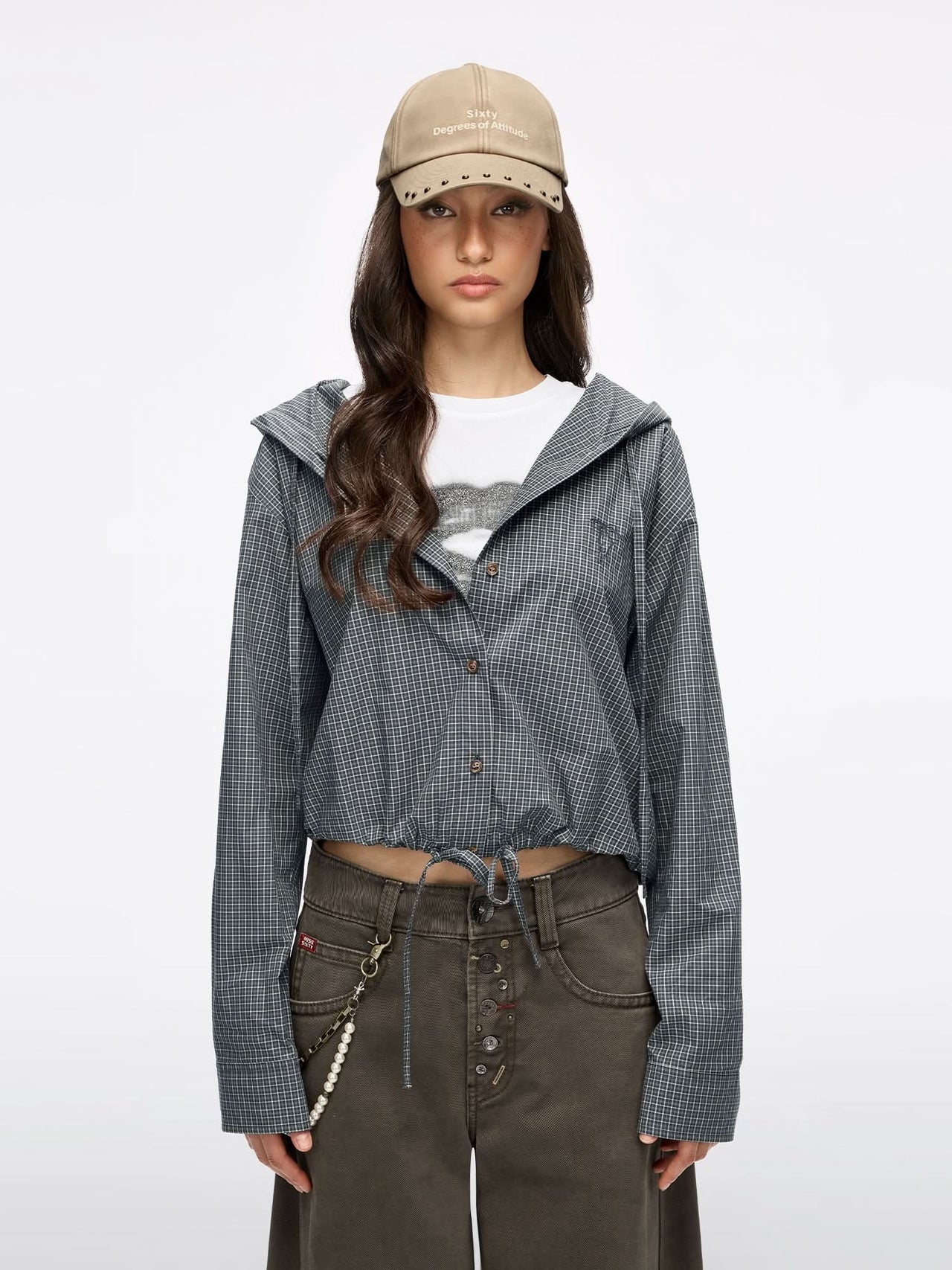 Embroidered Hooded Shirt