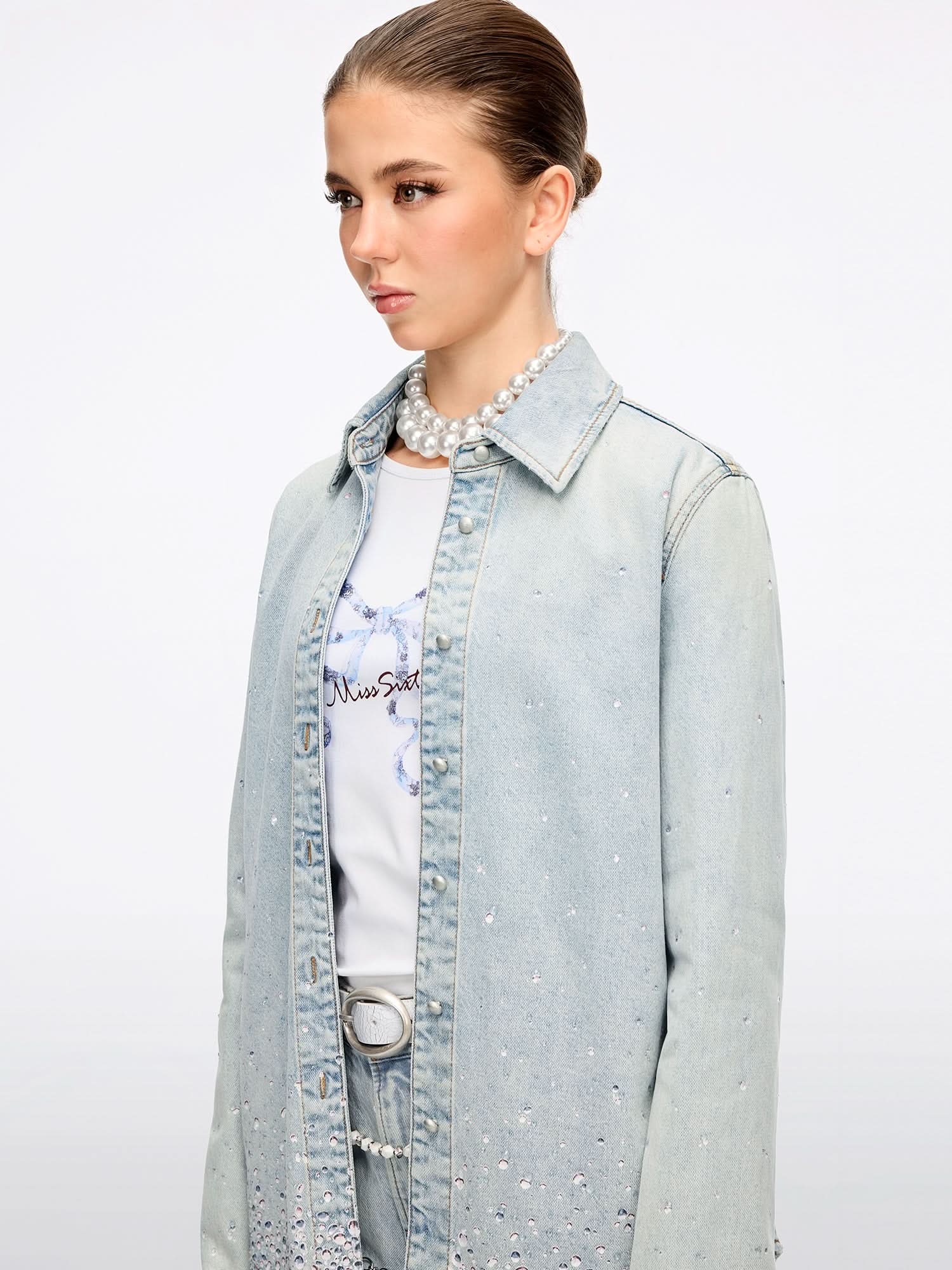 Rhinestone Denim Shirt