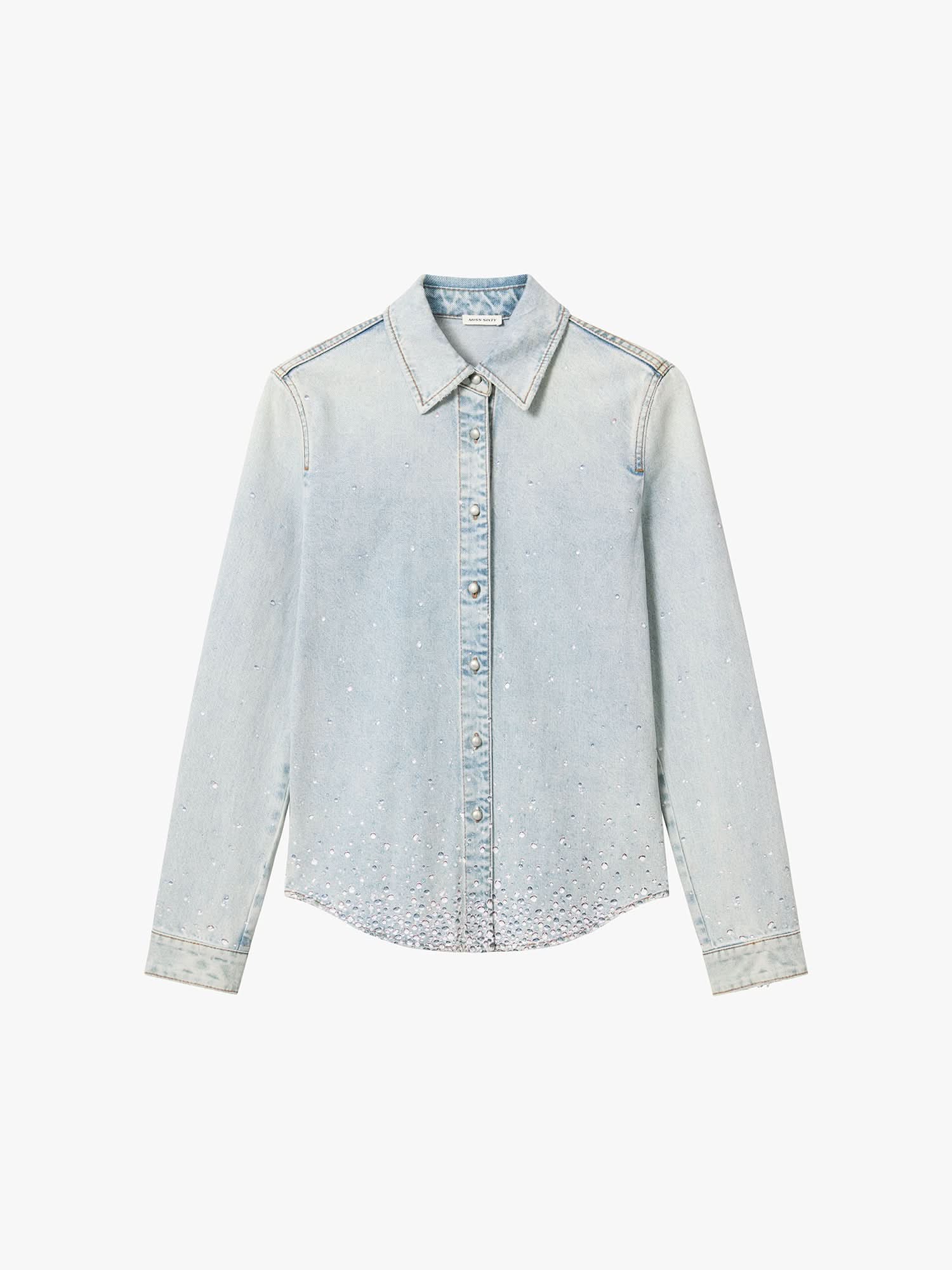 Rhinestone Denim Shirt - MISS SIXTY