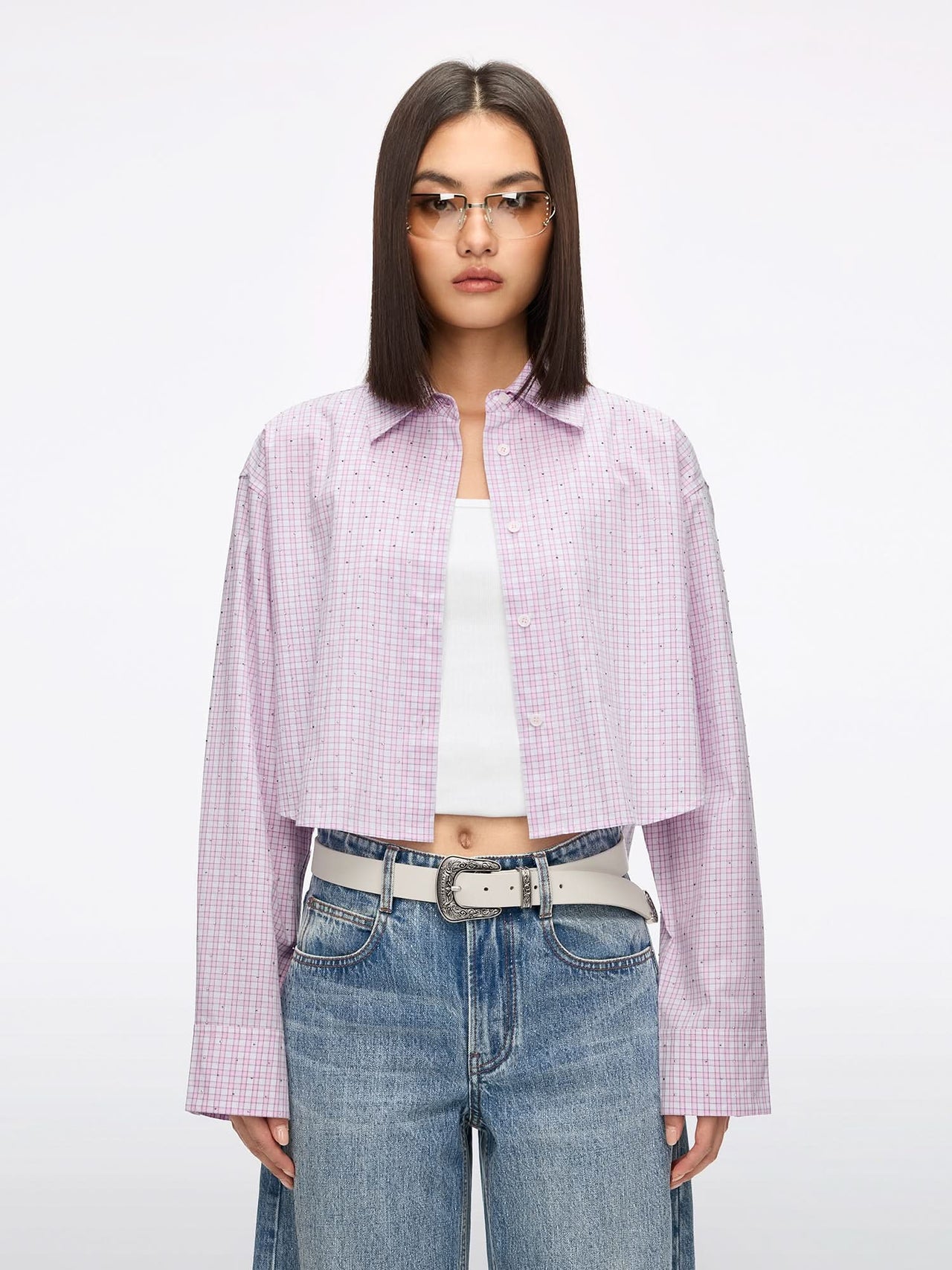 Rhinestone Plaid Shirt