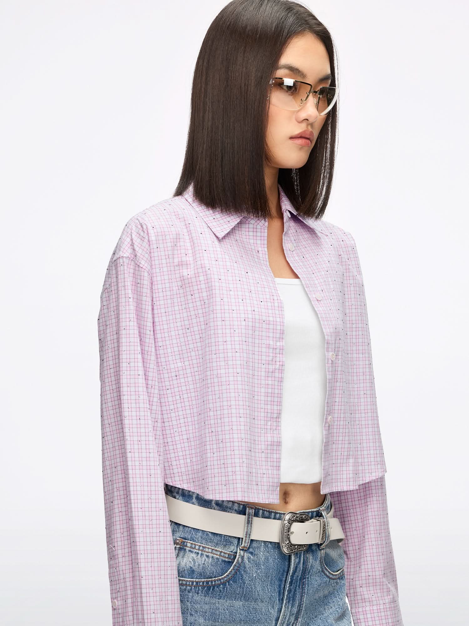 Rhinestone Plaid Shirt