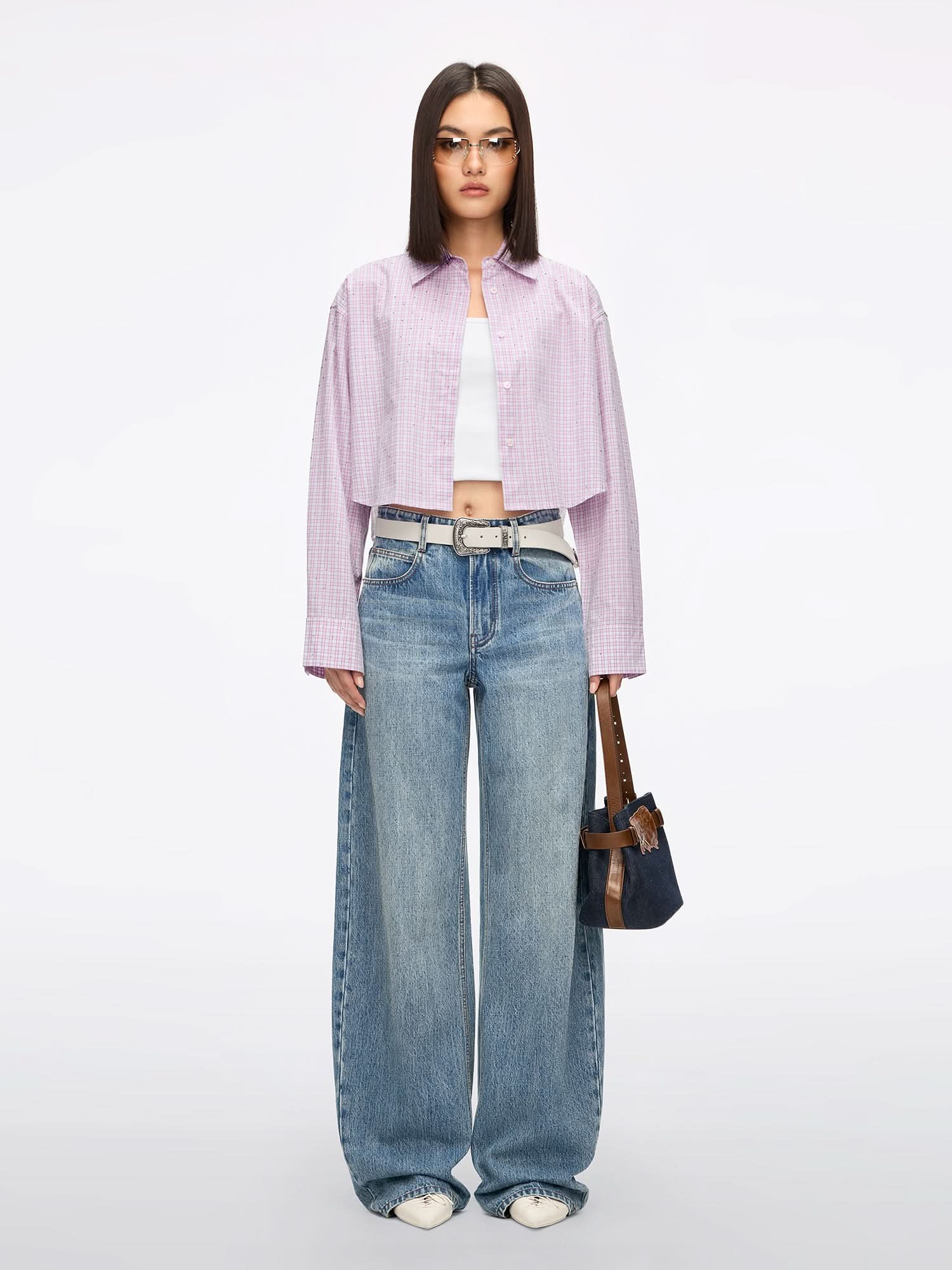 Rhinestone Plaid Shirt