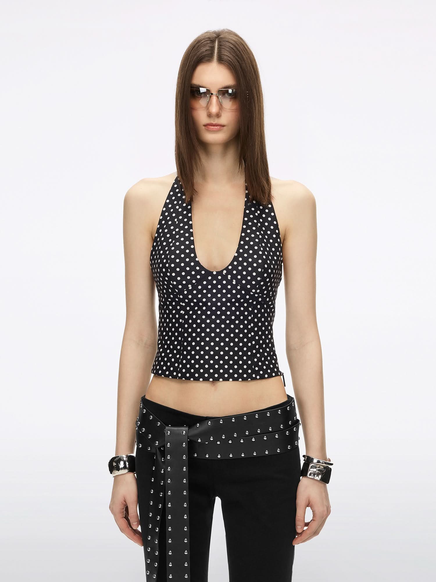 Halter Tie-Front Shirt