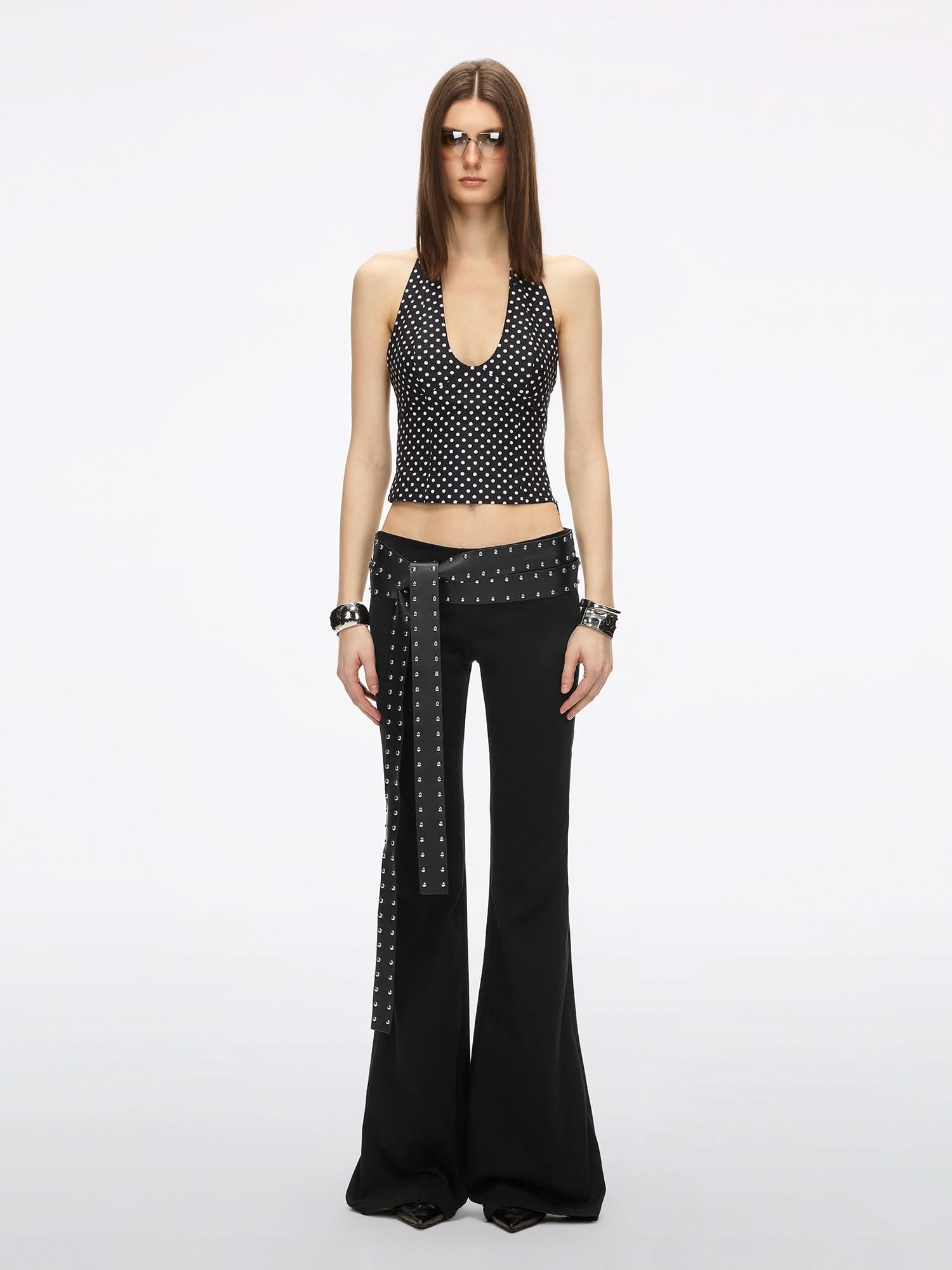 Halter Tie-Front Shirt