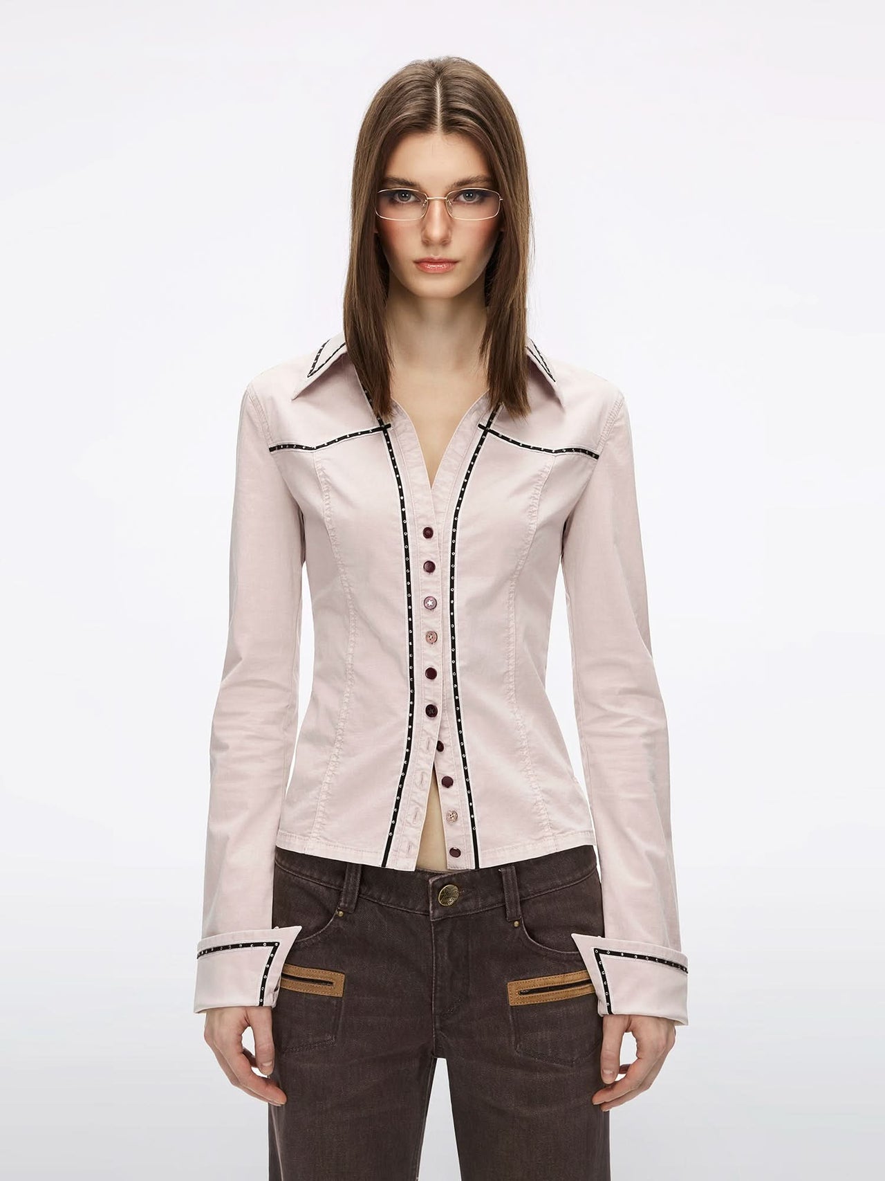 Rhinestone Button Shirt