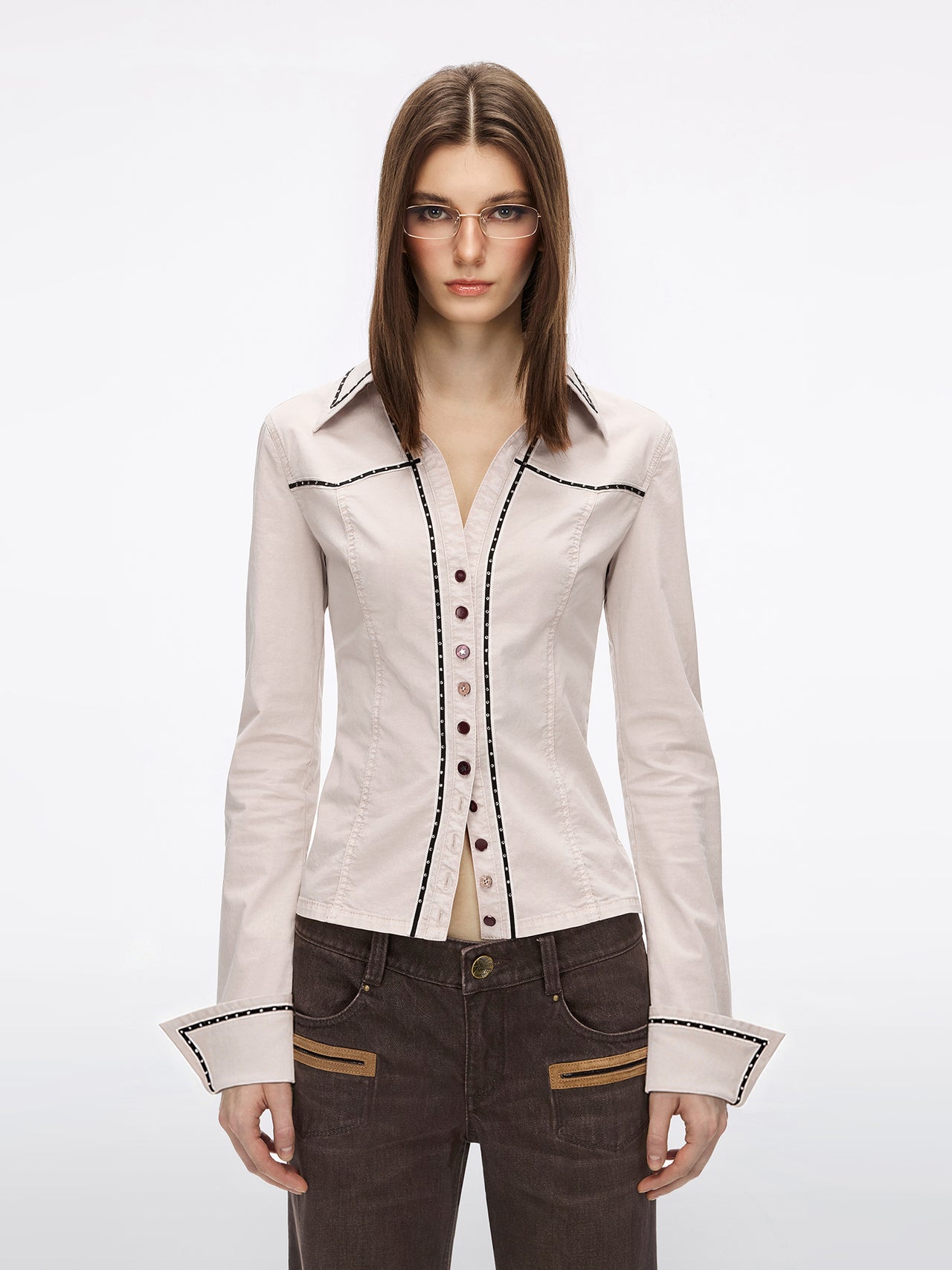 Rhinestone Button Shirt