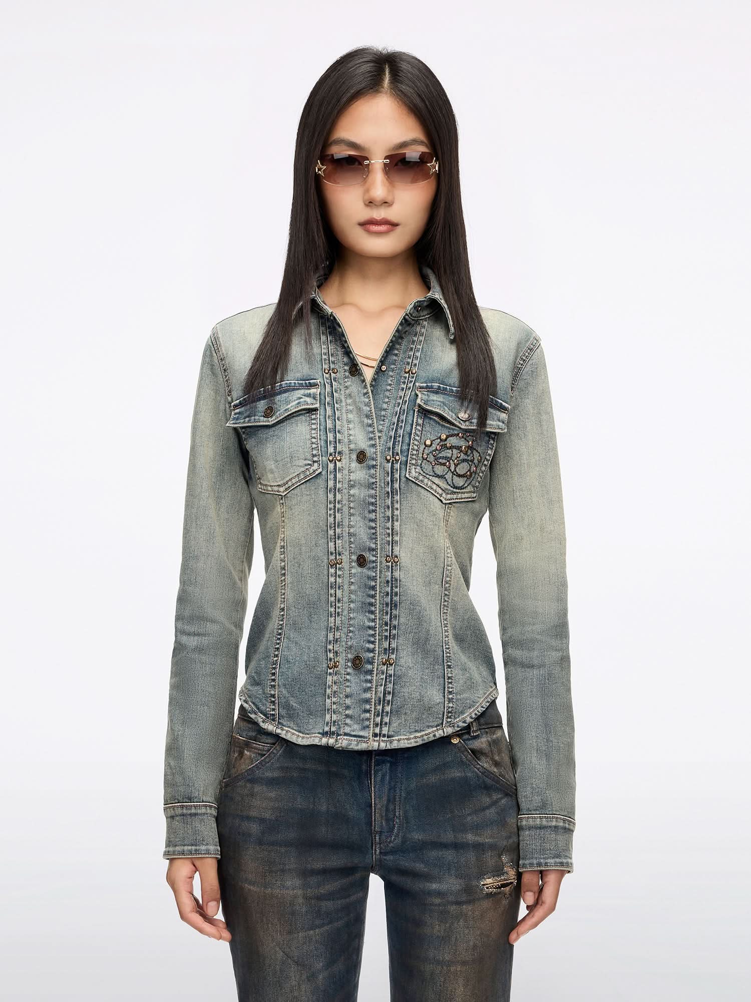 Studded Denim Shirt