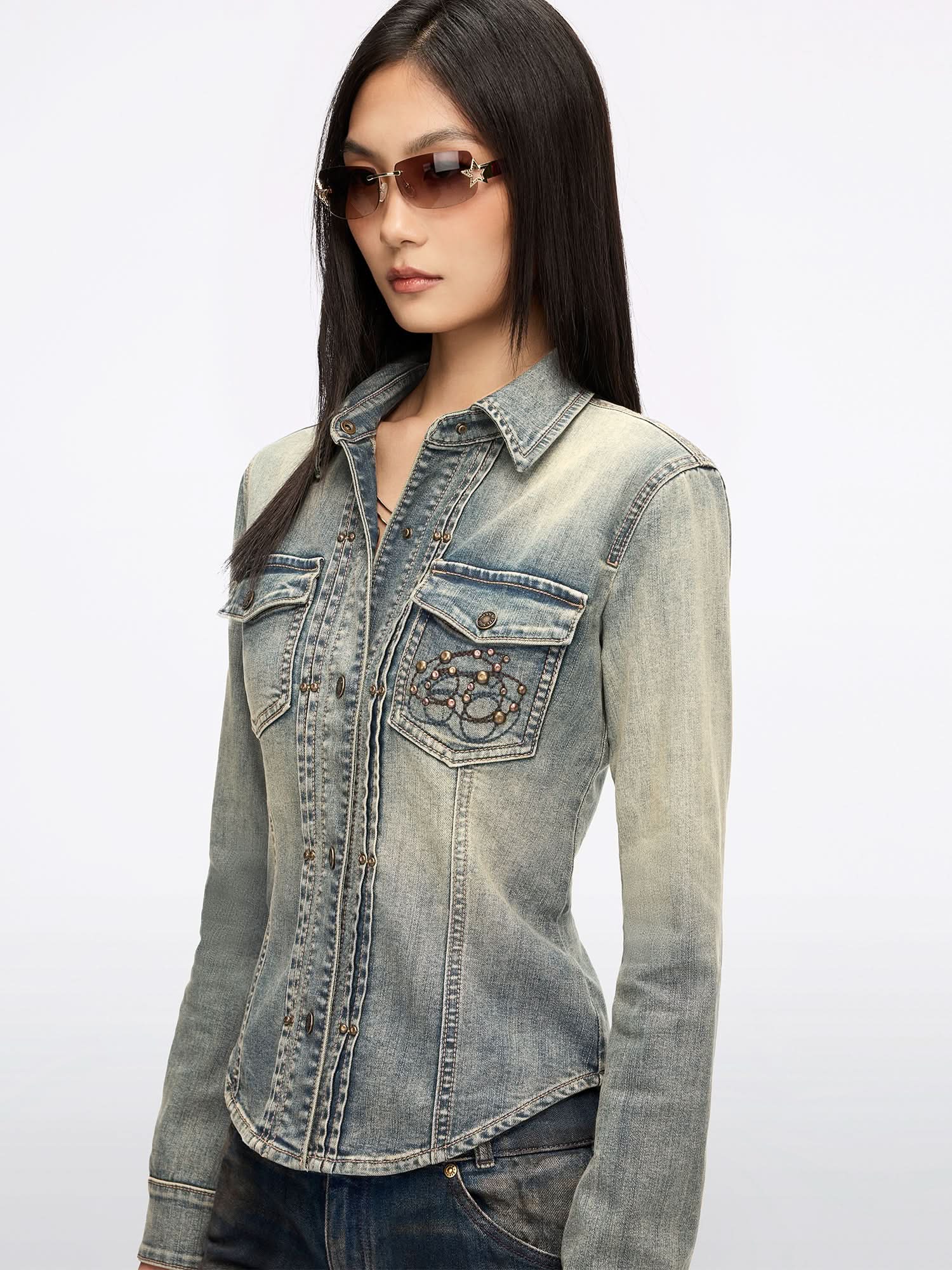 Studded Denim Shirt