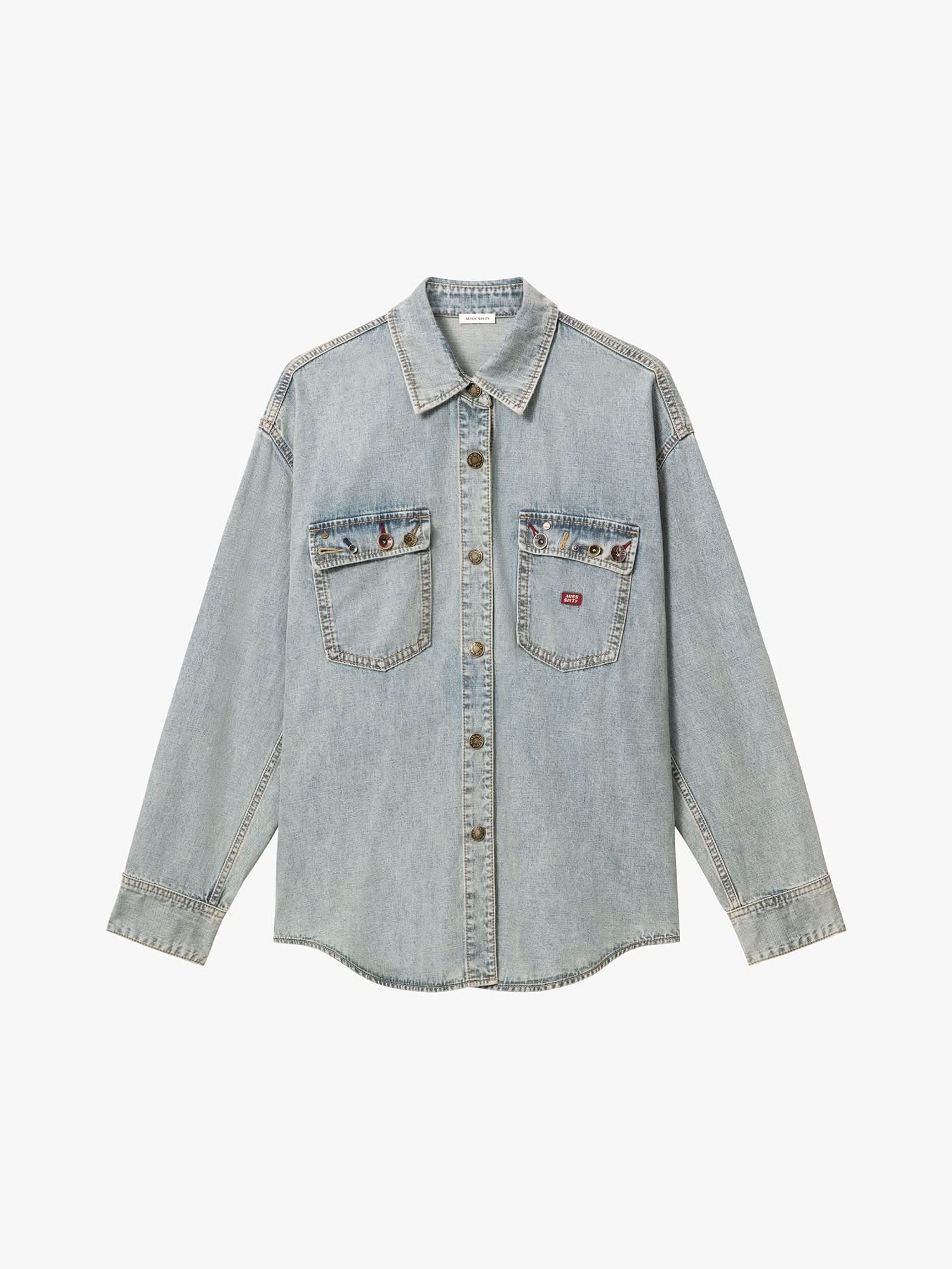 Multi-Button Denim Shirt