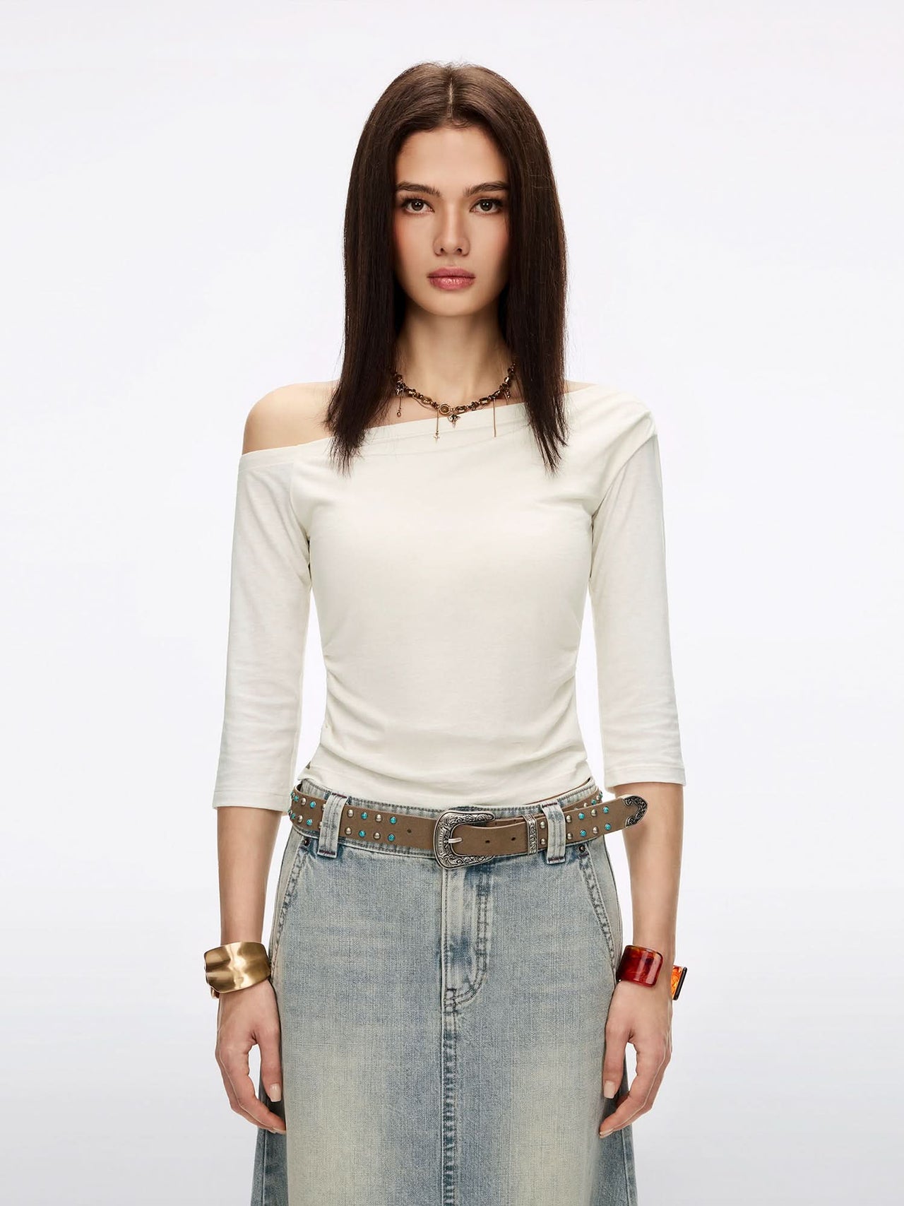 Studded Genuine Leather Belt
