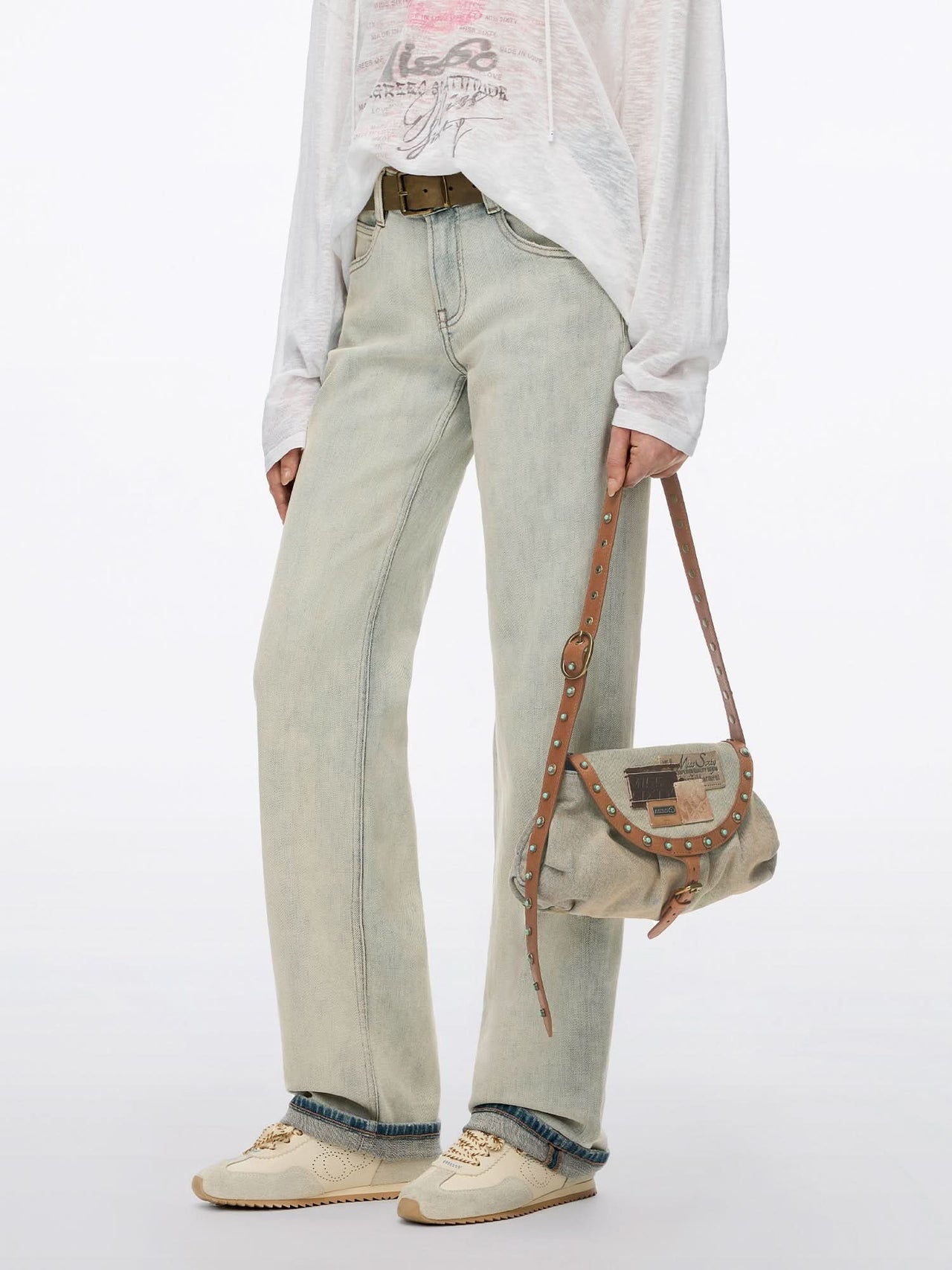 Leather Patch Shoulder Bag