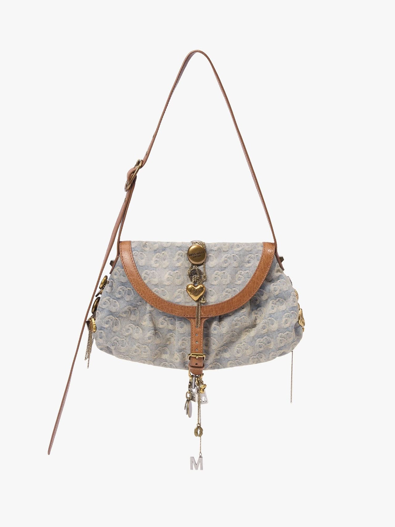 Denim Patchwork One-Shoulder Bag